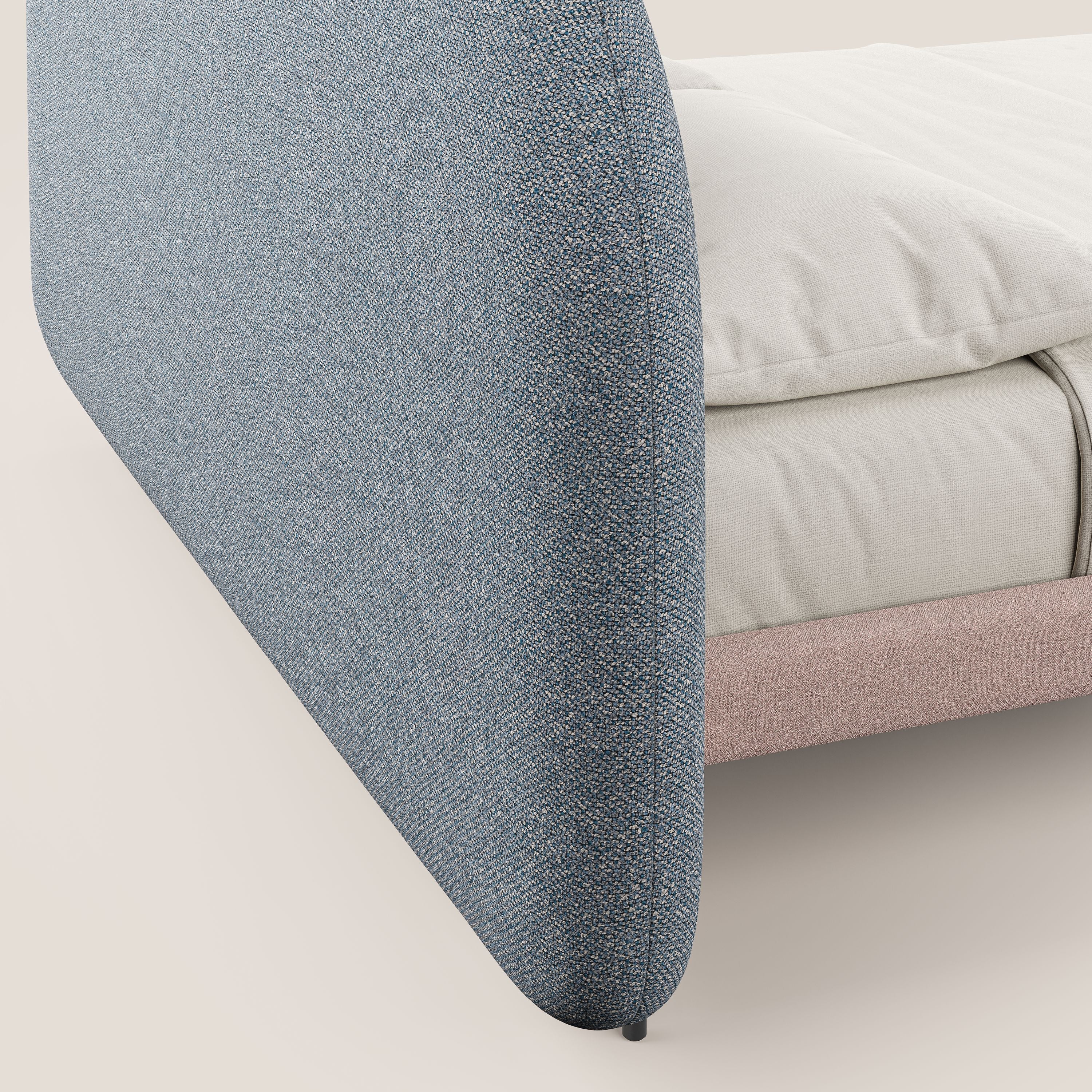 Soleil lit rembourré design avec pieds hauts en métal en bouclette détachable T12 bleu - Image 6