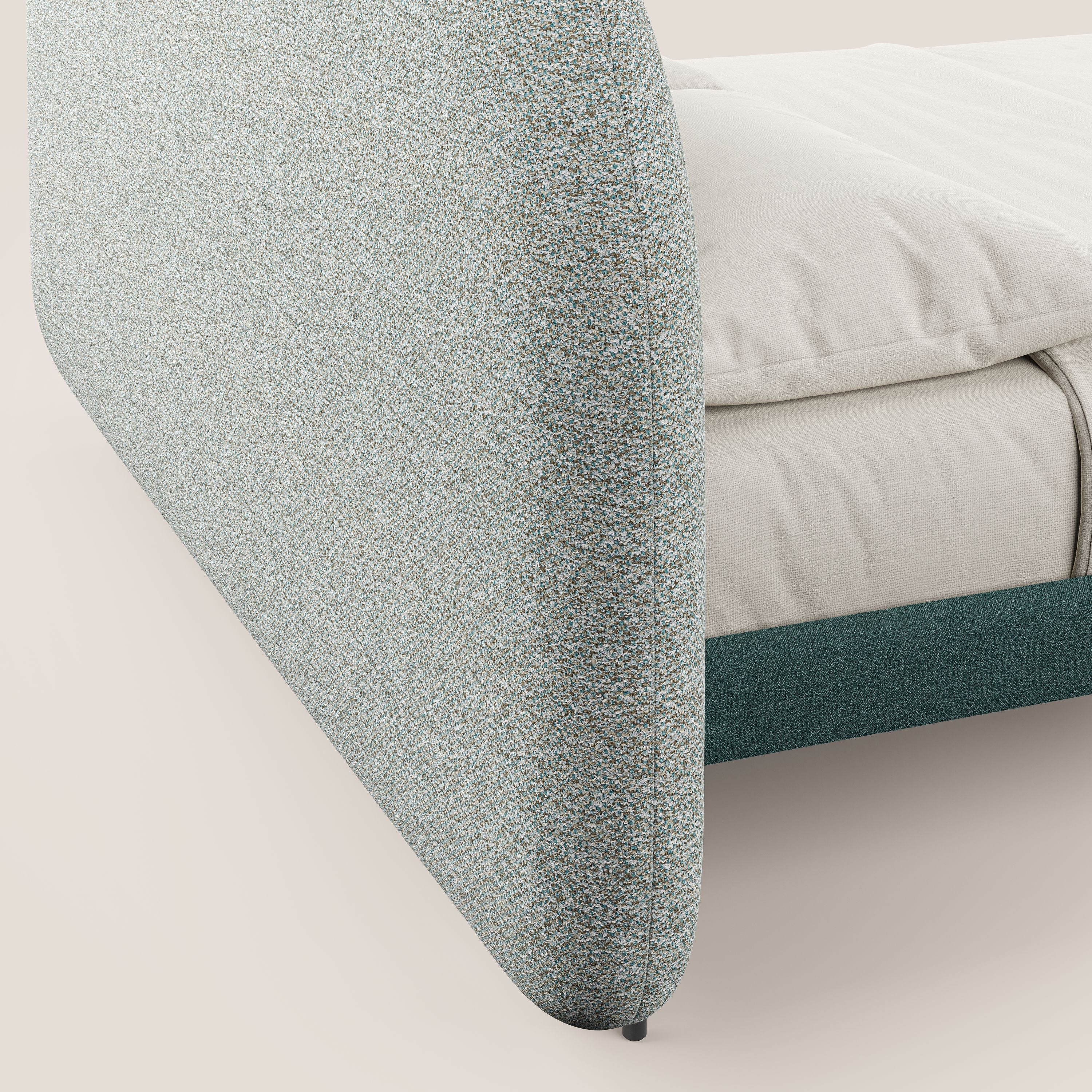 Soleil lit rembourré design avec pieds hauts en métal en bouclette détachable T12 vert - Image 6