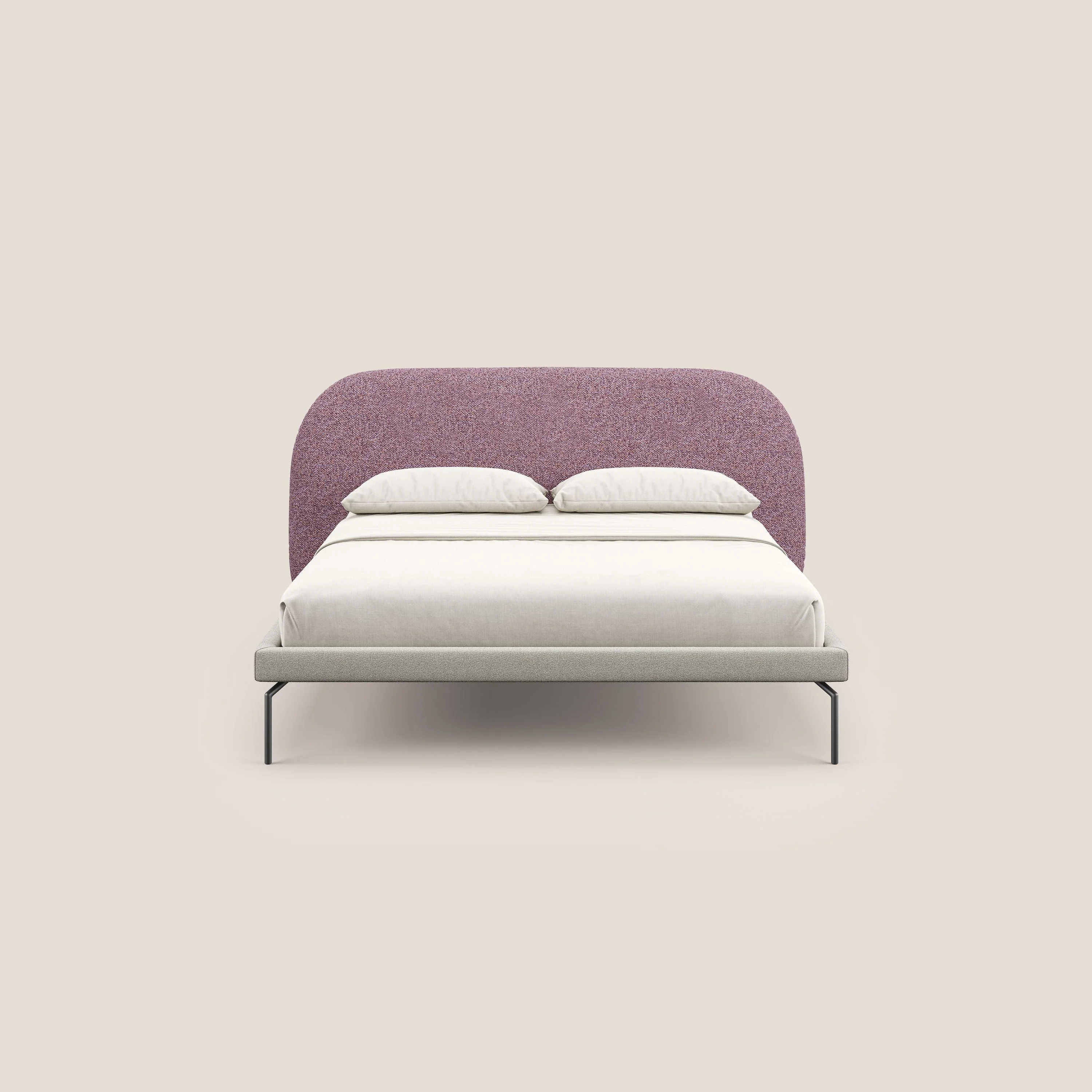 Soleil lit rembourré design avec pieds hauts en métal en bouclette détachable T12 violet - Image 2
