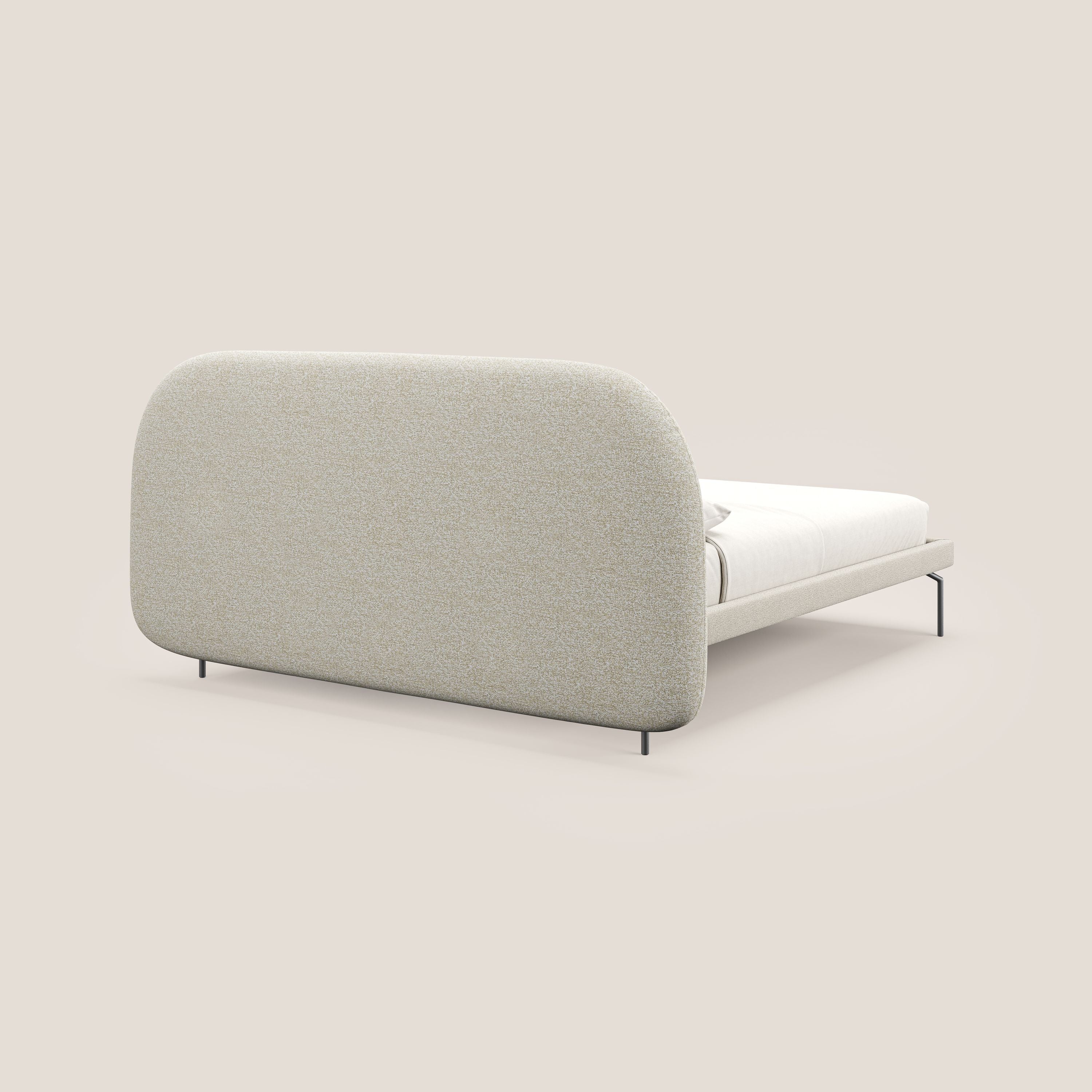 Soleil lit rembourré design avec pieds hauts en métal en bouclette détachable T12 crème - Image 5