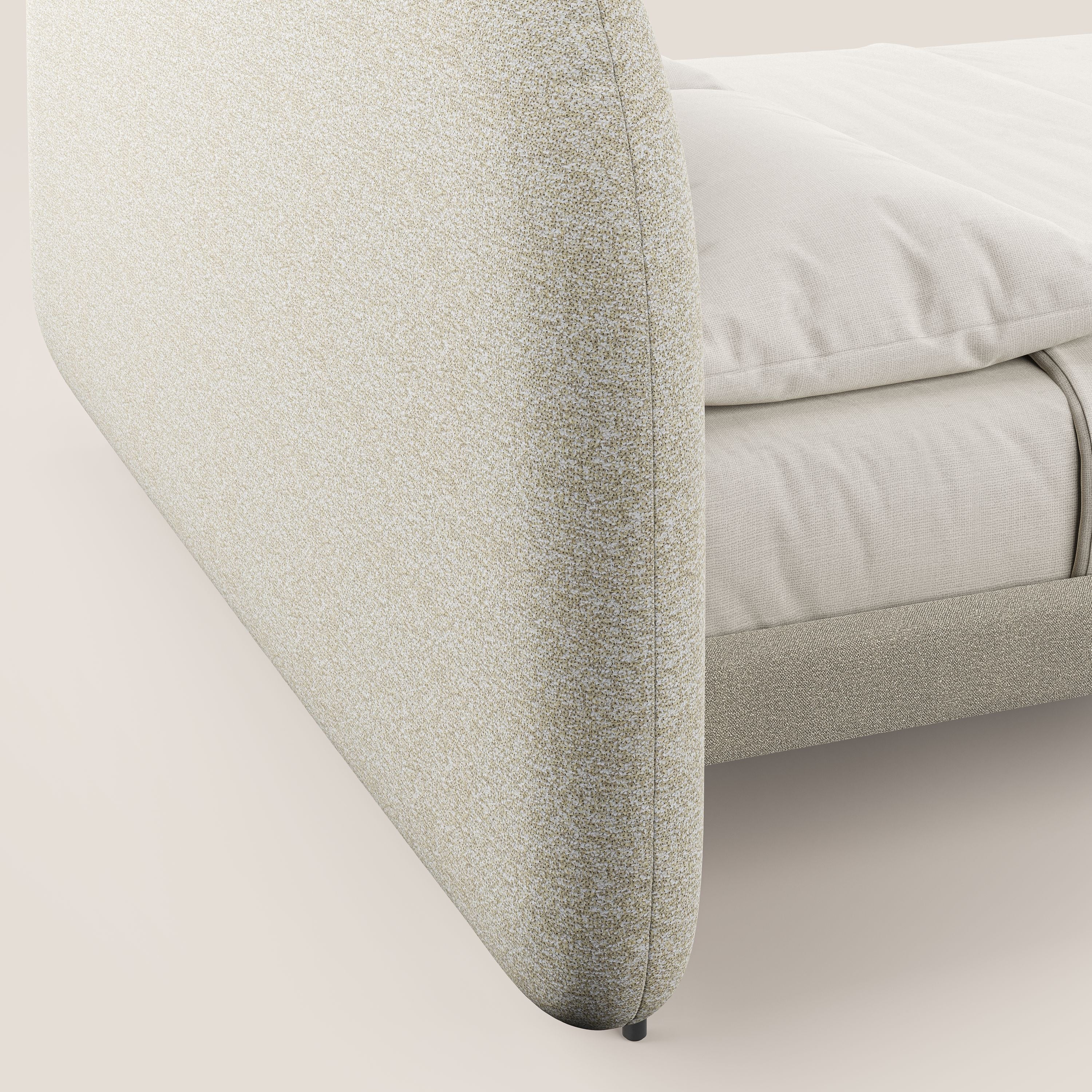 Soleil lit rembourré design avec pieds hauts en métal en bouclette détachable T12 crème - Image 6