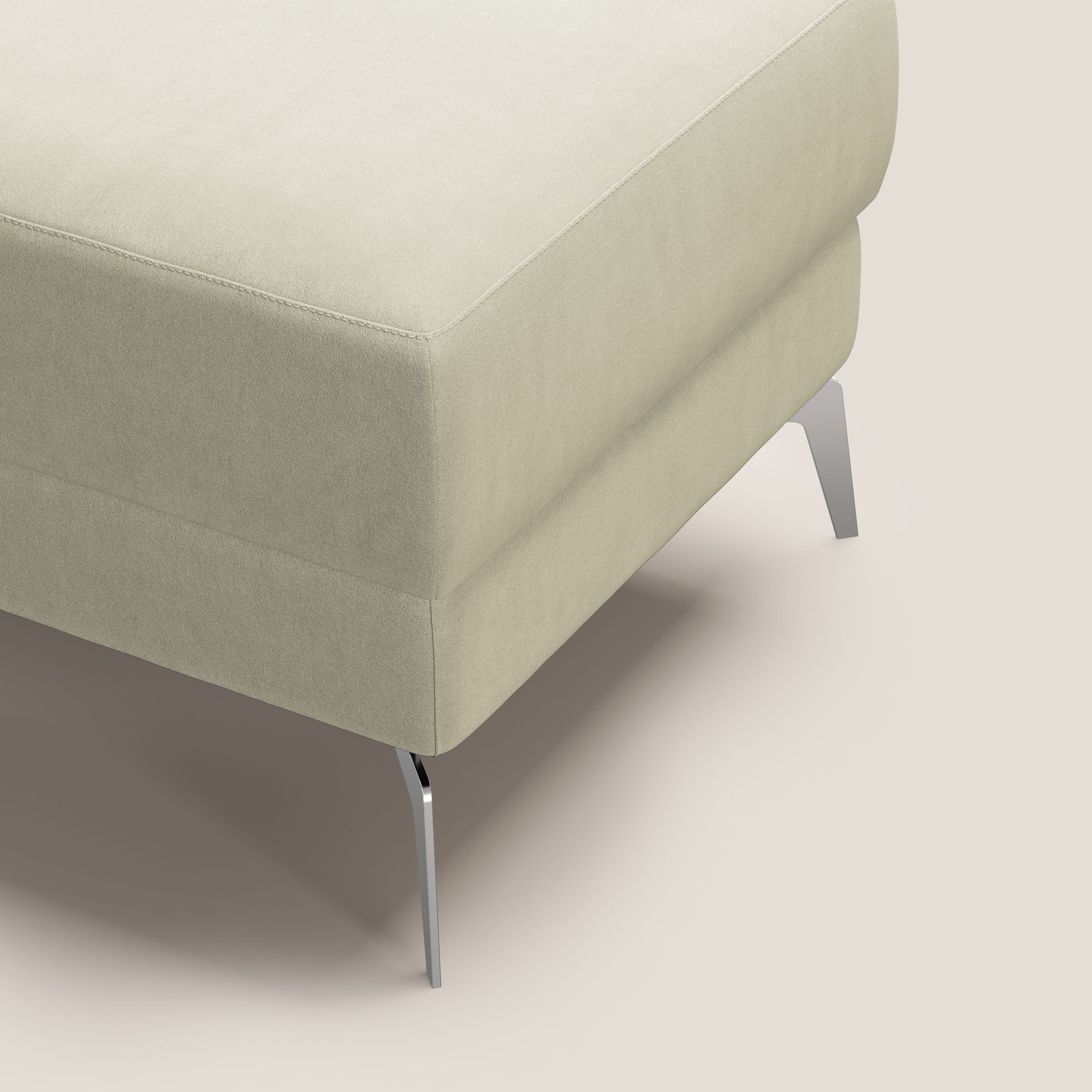 Star Pouf avec pieds hauts en microfibre imperméable T11 crème - Image 7