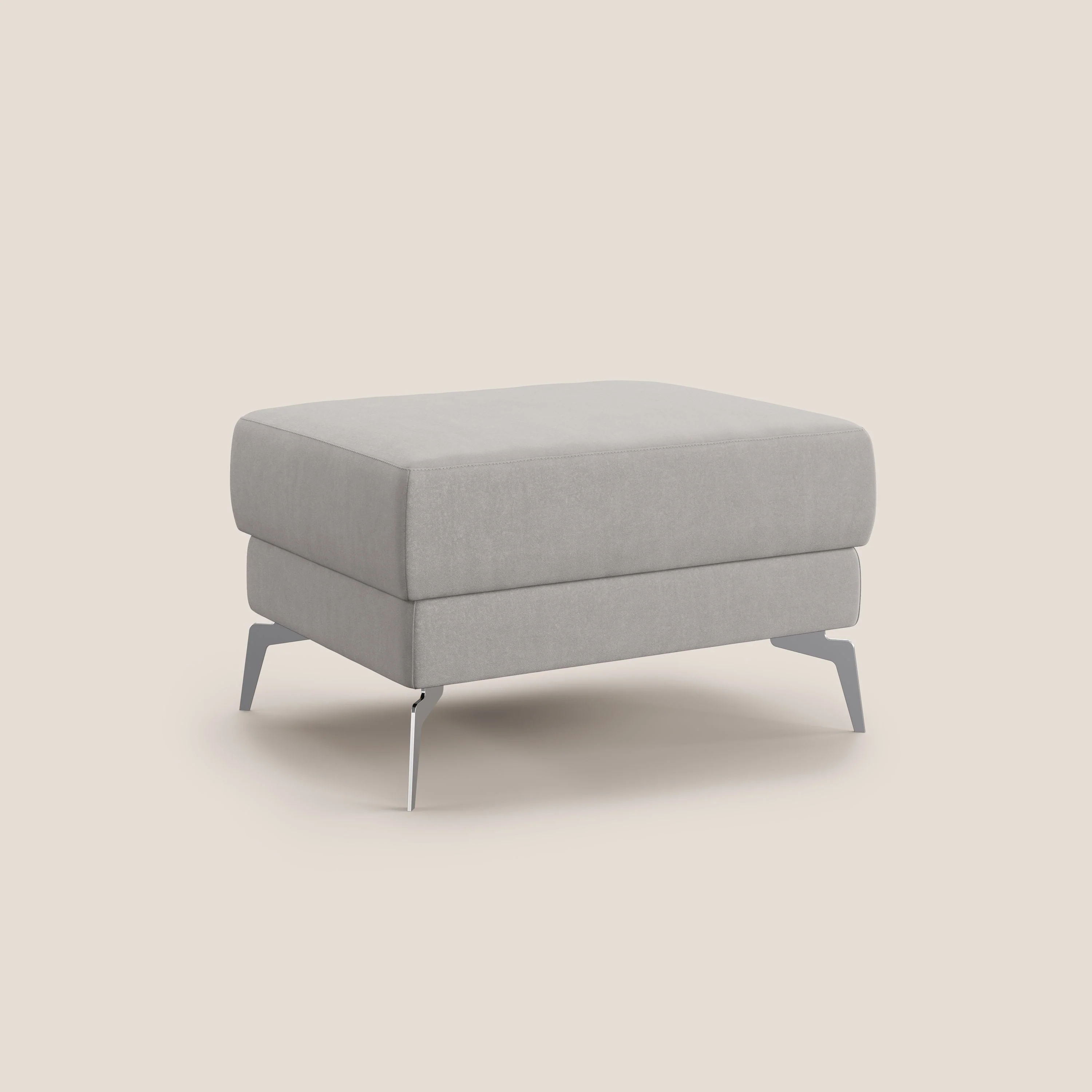 Star Pouf avec pieds hauts en microfibre imperméable T11 gris clair - Image 3