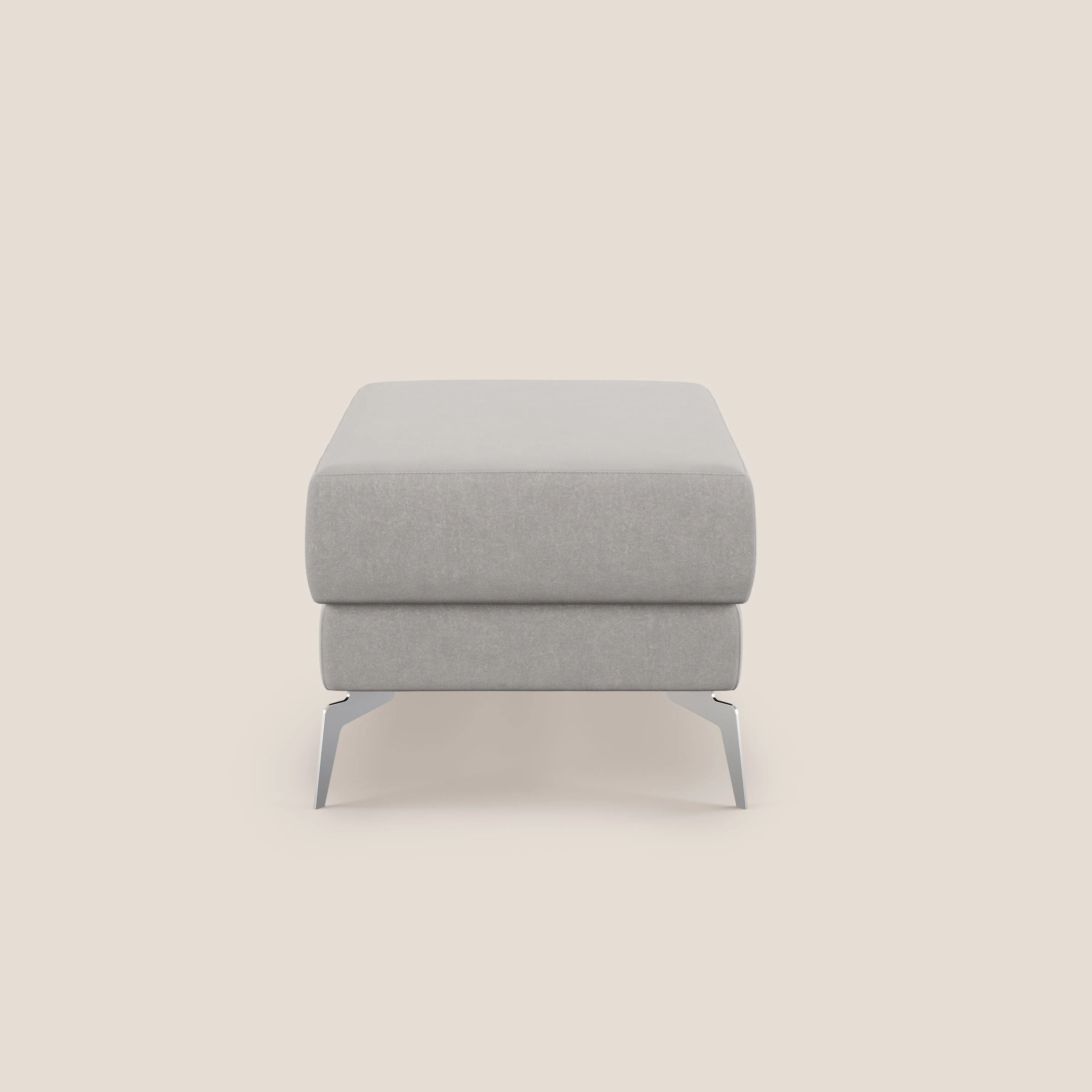 Star Pouf avec pieds hauts en microfibre imperméable T11 gris clair - Image 4