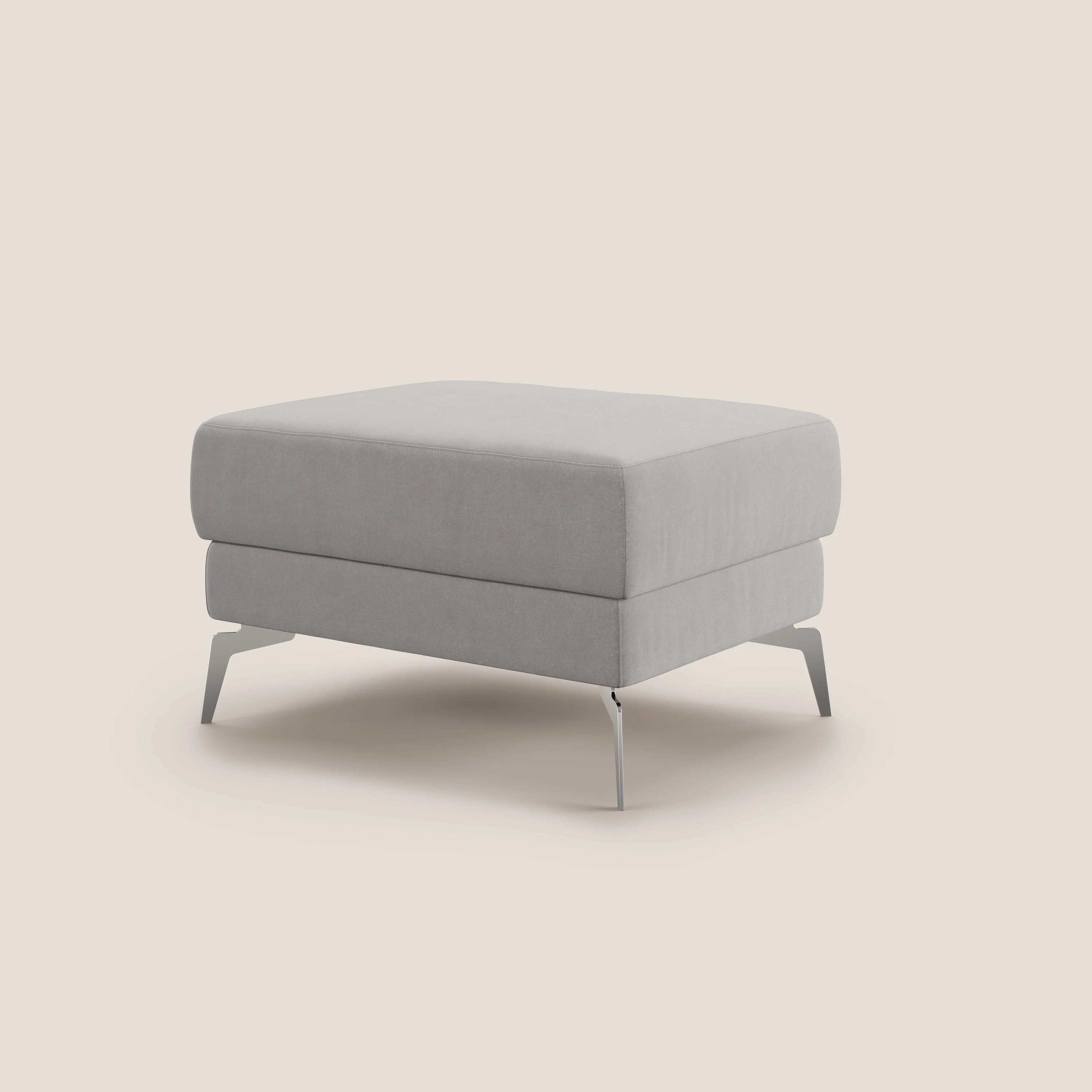 Star Pouf avec pieds hauts en microfibre imperméable T11 gris clair - Image 5