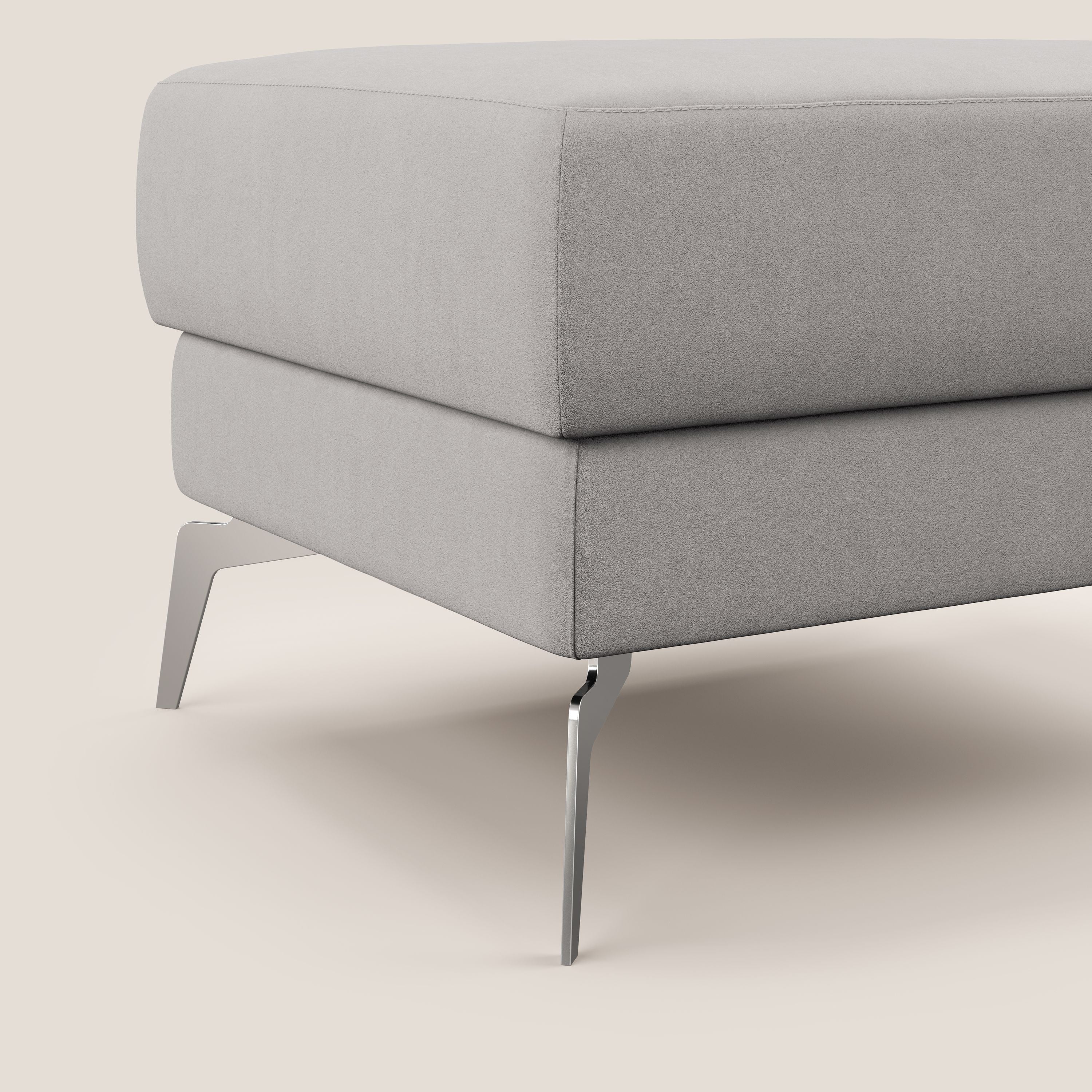 Star Pouf avec pieds hauts en microfibre imperméable T11 gris clair - Image 6