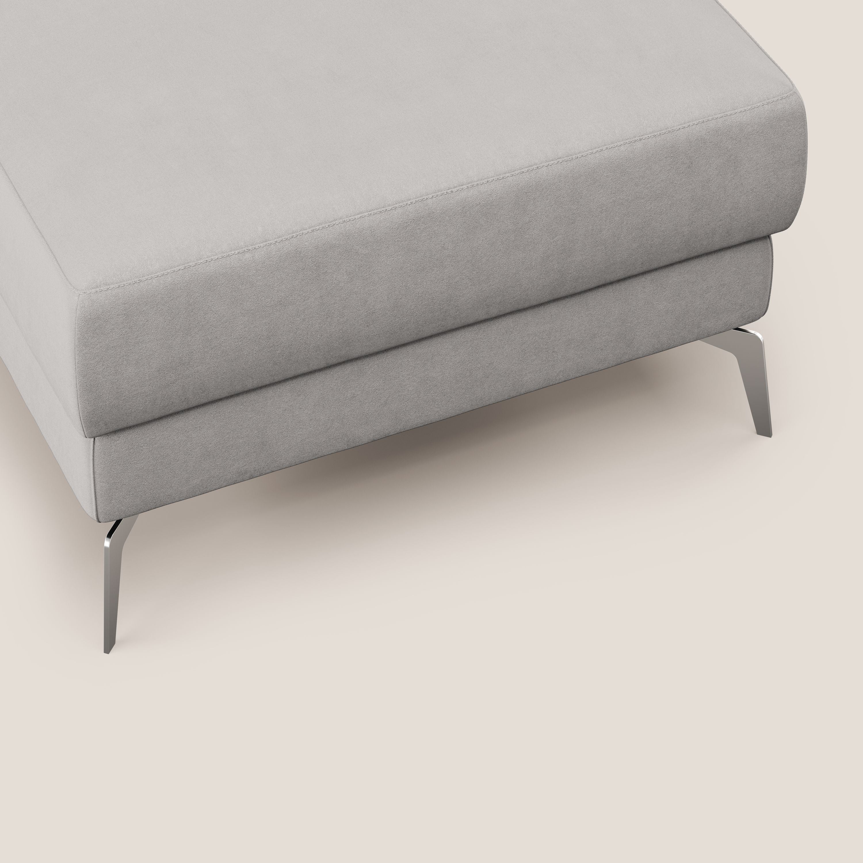 Star Pouf avec pieds hauts en microfibre imperméable T11 gris clair - Image 7