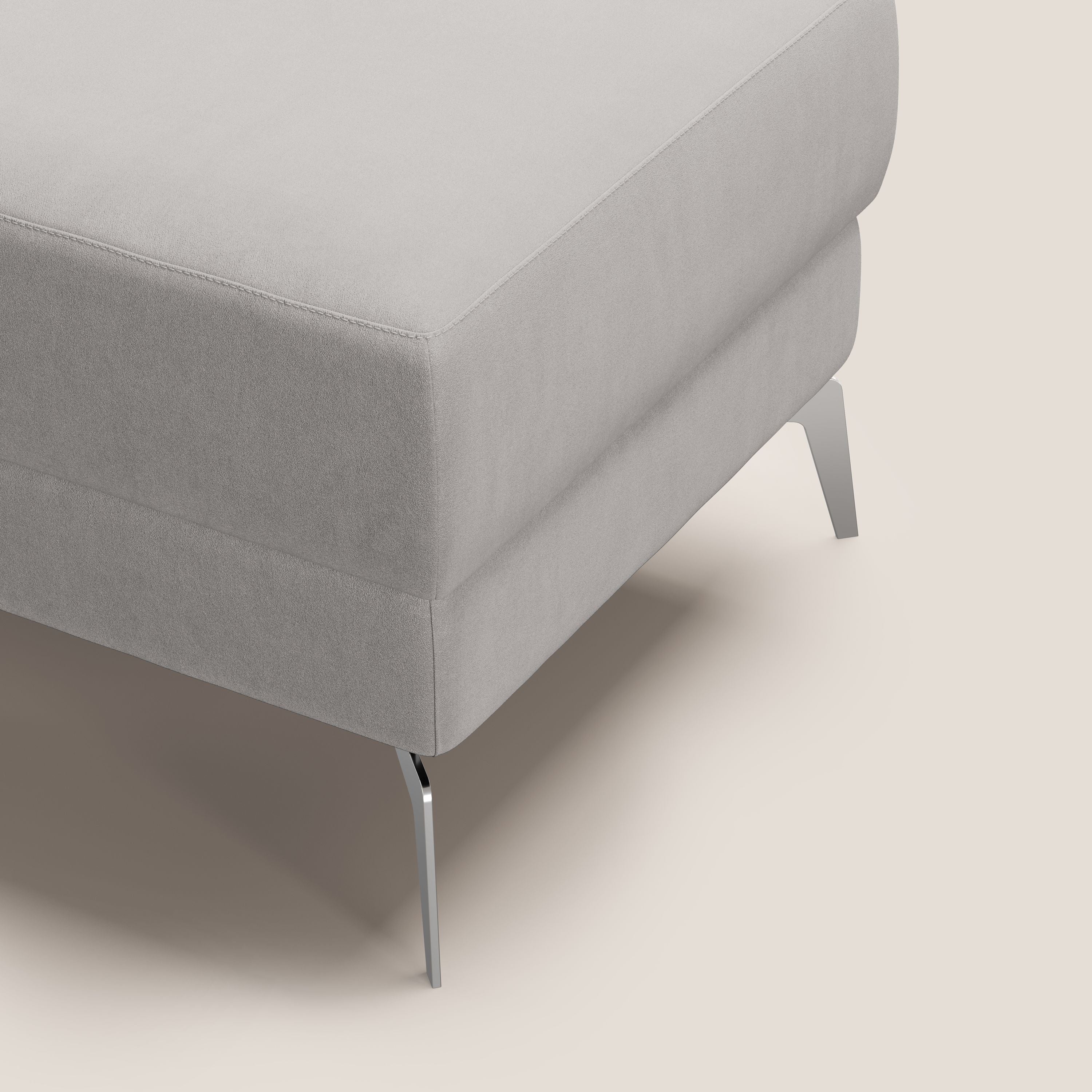 Star Pouf avec pieds hauts en microfibre imperméable T11 gris clair - Image 8