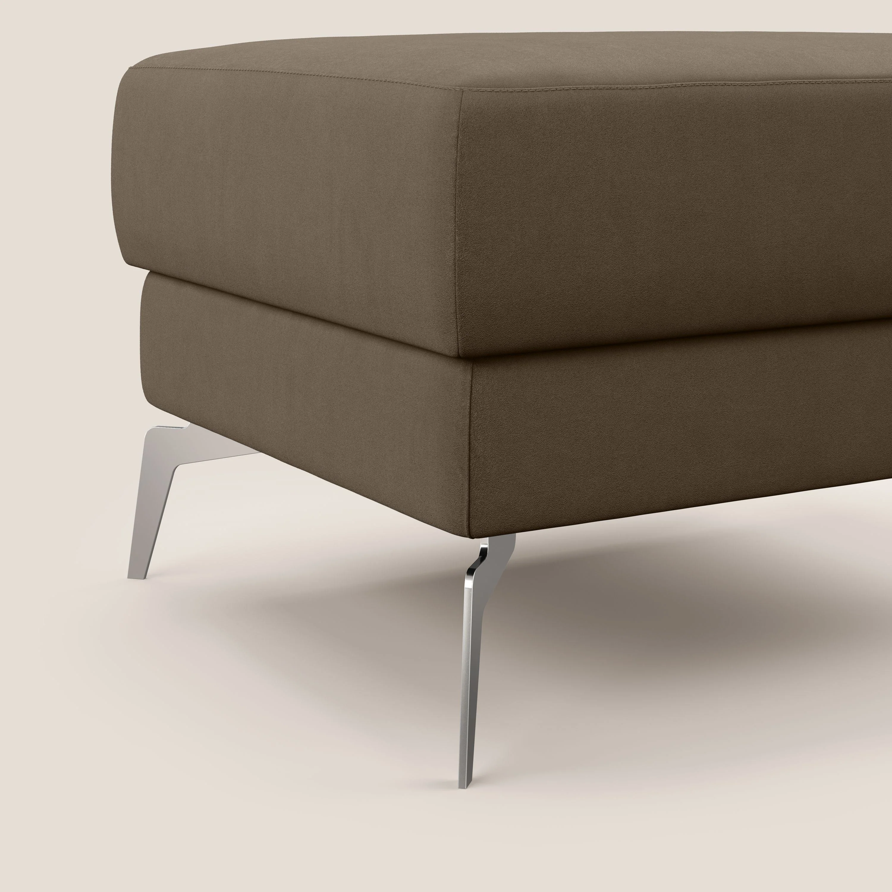Star Pouf avec pieds hauts en microfibre imperméable T11 marron - Image 5
