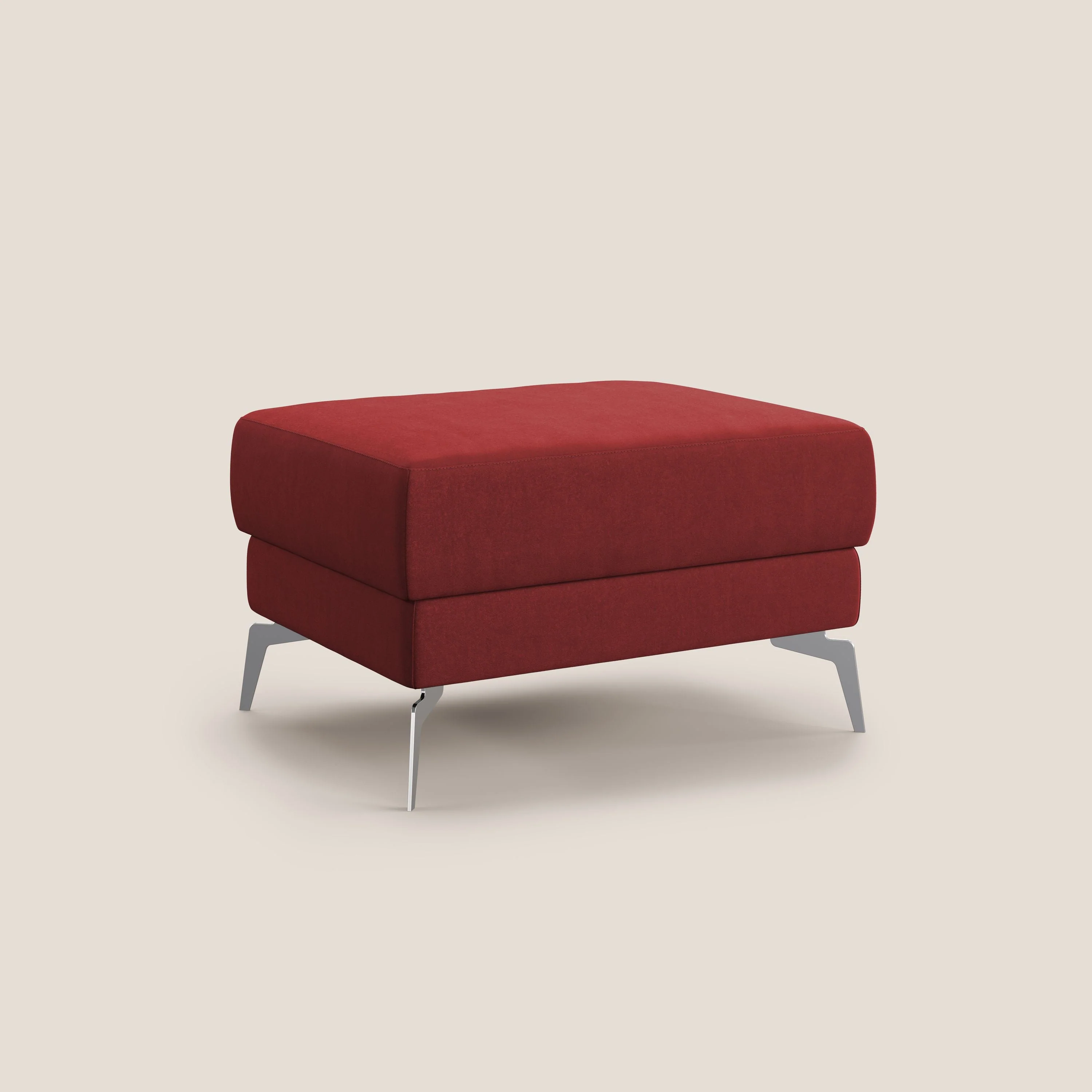 Star Pouf avec pieds hauts en microfibre imperméable T11 rouge - Image 2