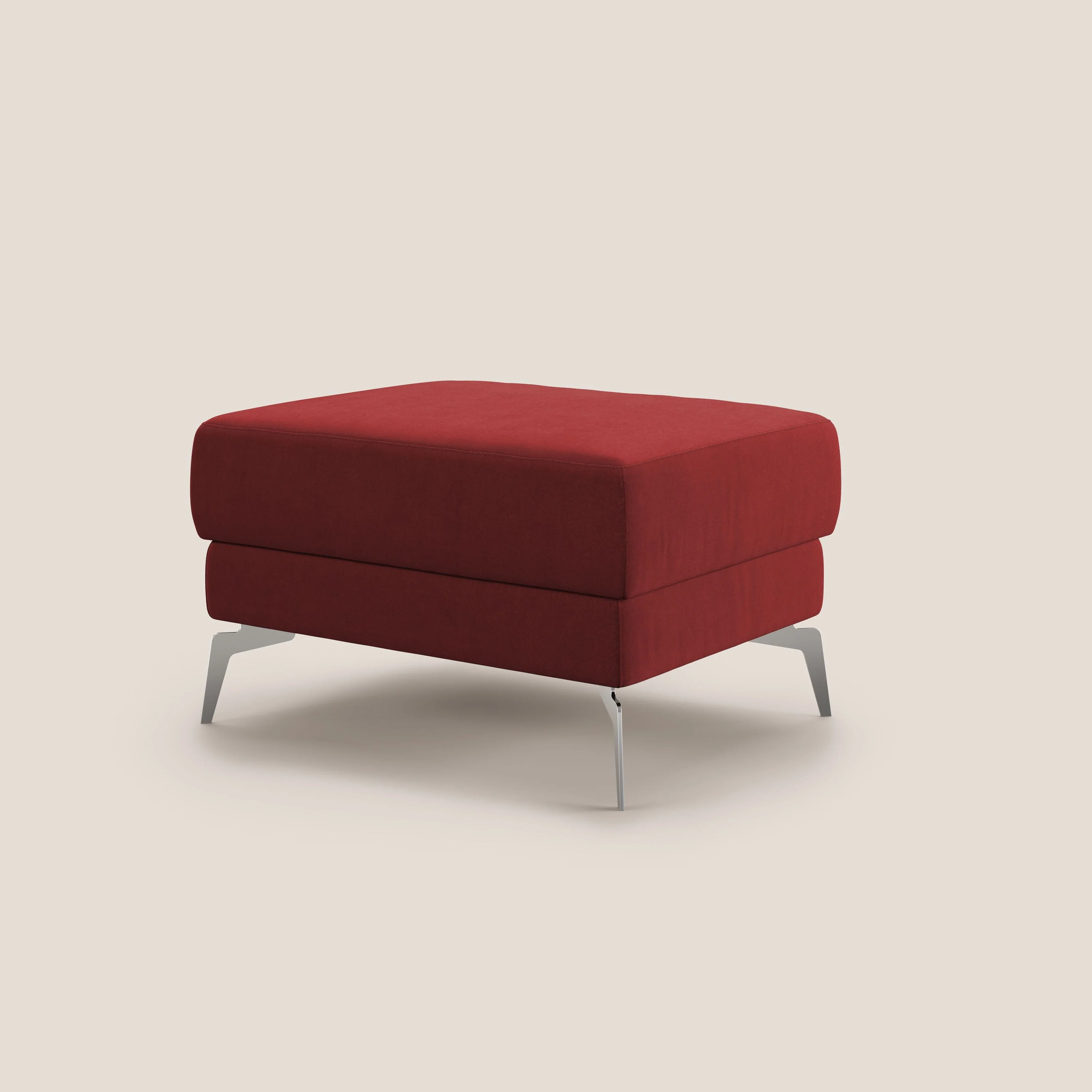 Star Pouf avec pieds hauts en microfibre imperméable T11 rouge - Image 4