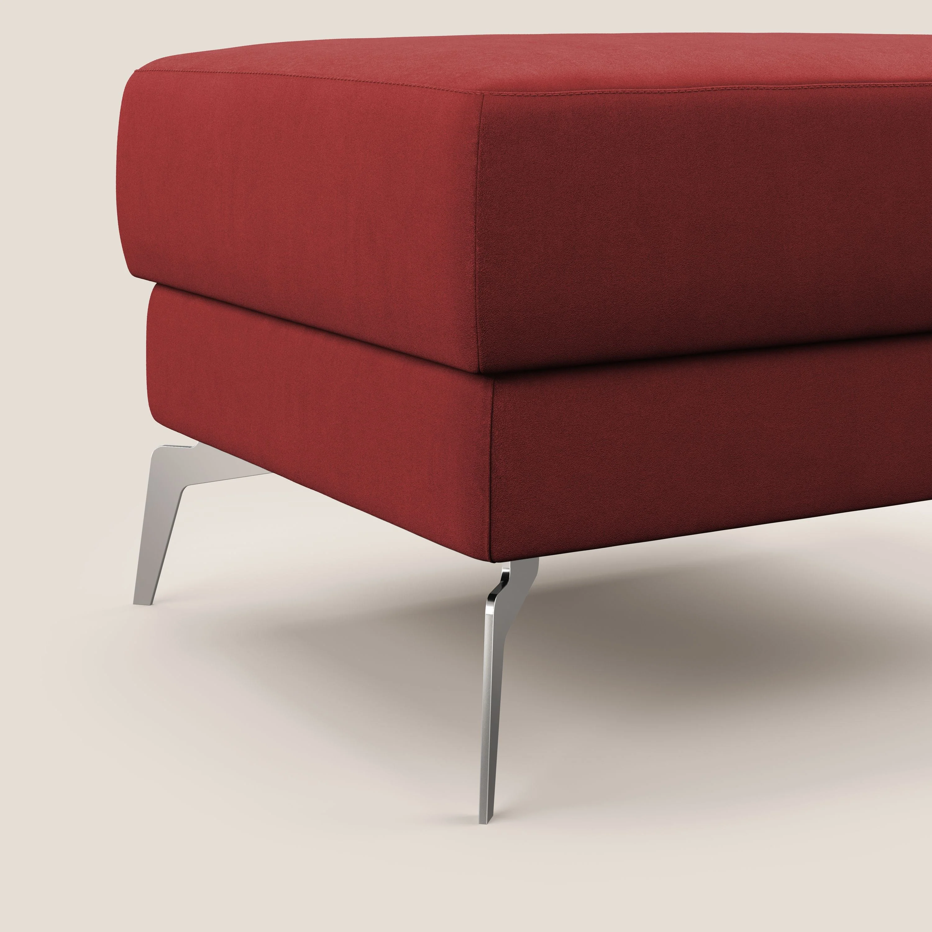 Star Pouf avec pieds hauts en microfibre imperméable T11 rouge - Image 5
