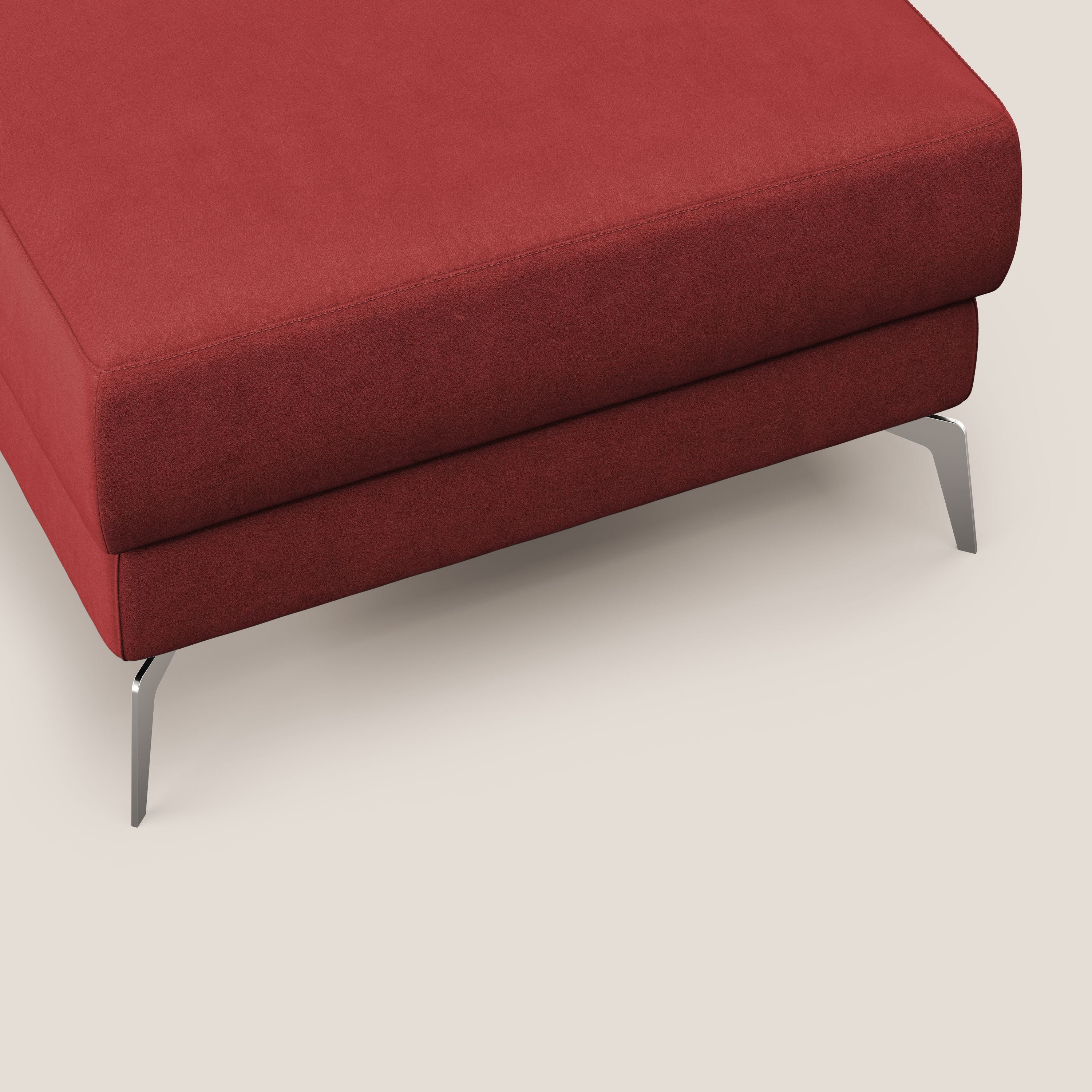 Star Pouf avec pieds hauts en microfibre imperméable T11 rouge - Image 6