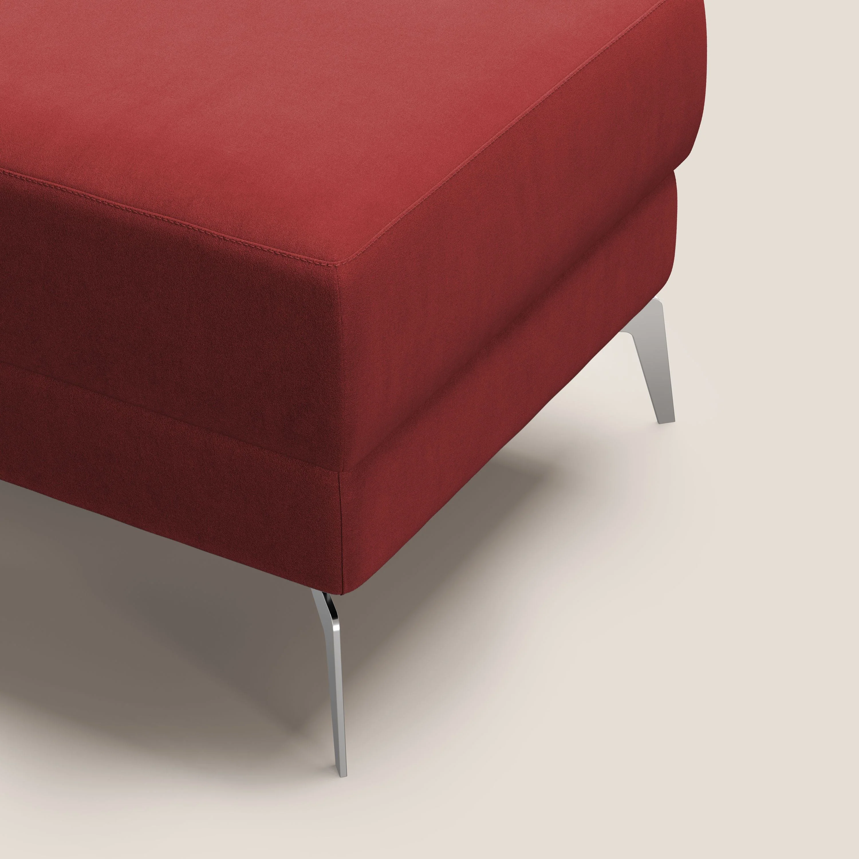 Star Pouf avec pieds hauts en microfibre imperméable T11 rouge - Image 7