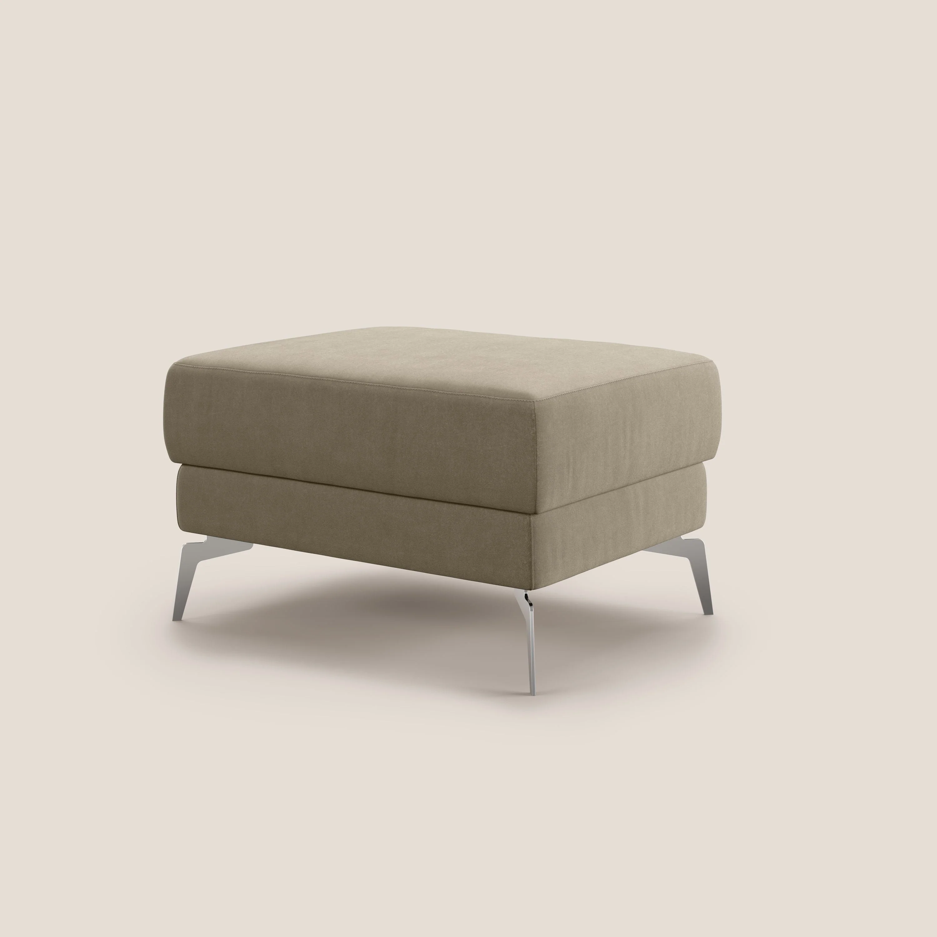 Star Pouf avec pieds hauts en microfibre imperméable T11 Taupe tortora - Image 4
