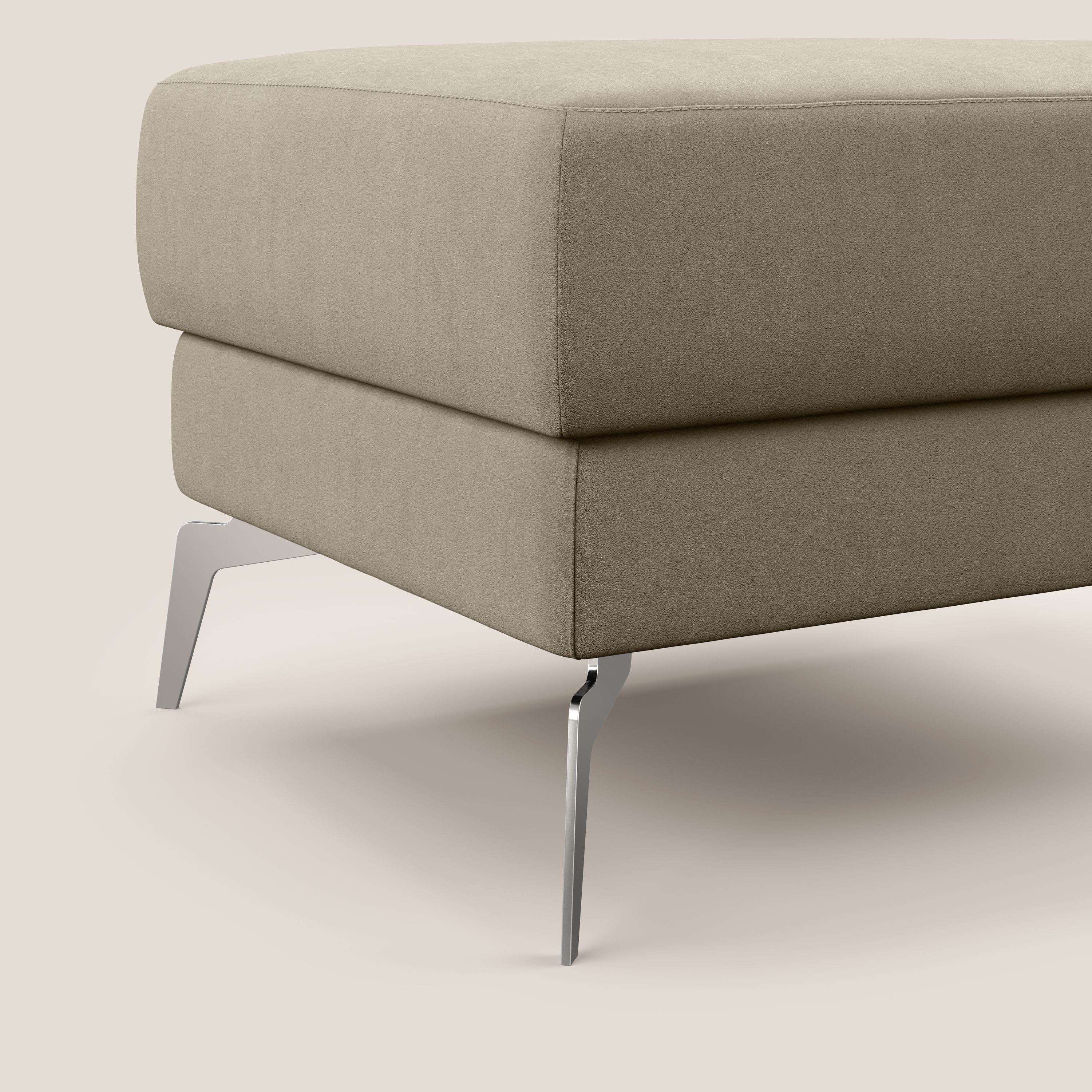 Star Pouf avec pieds hauts en microfibre imperméable T11 Taupe tortora - Image 5