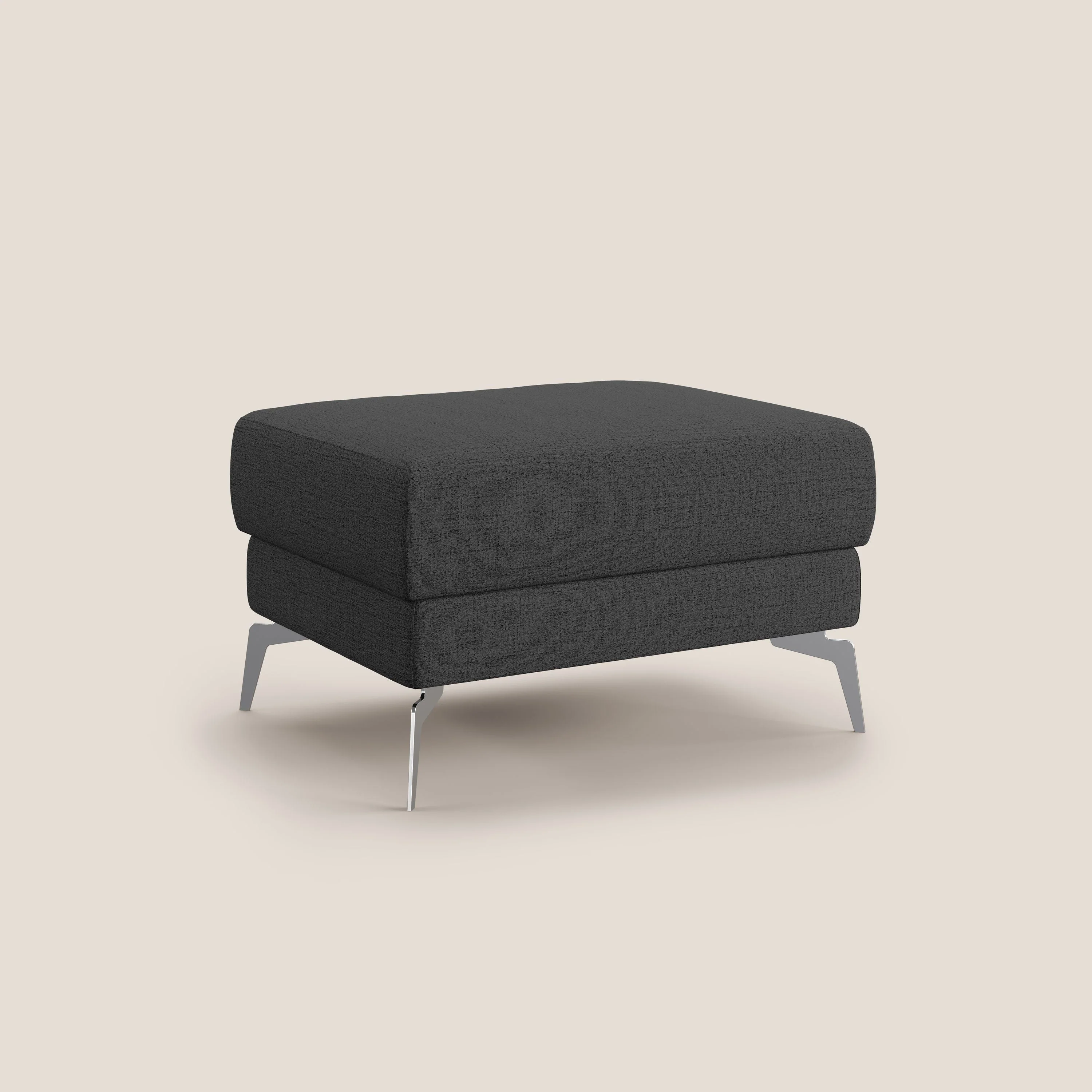 Star Pouf avec pieds hauts en tissu imperméable flammé T03 anthracite - Image 2