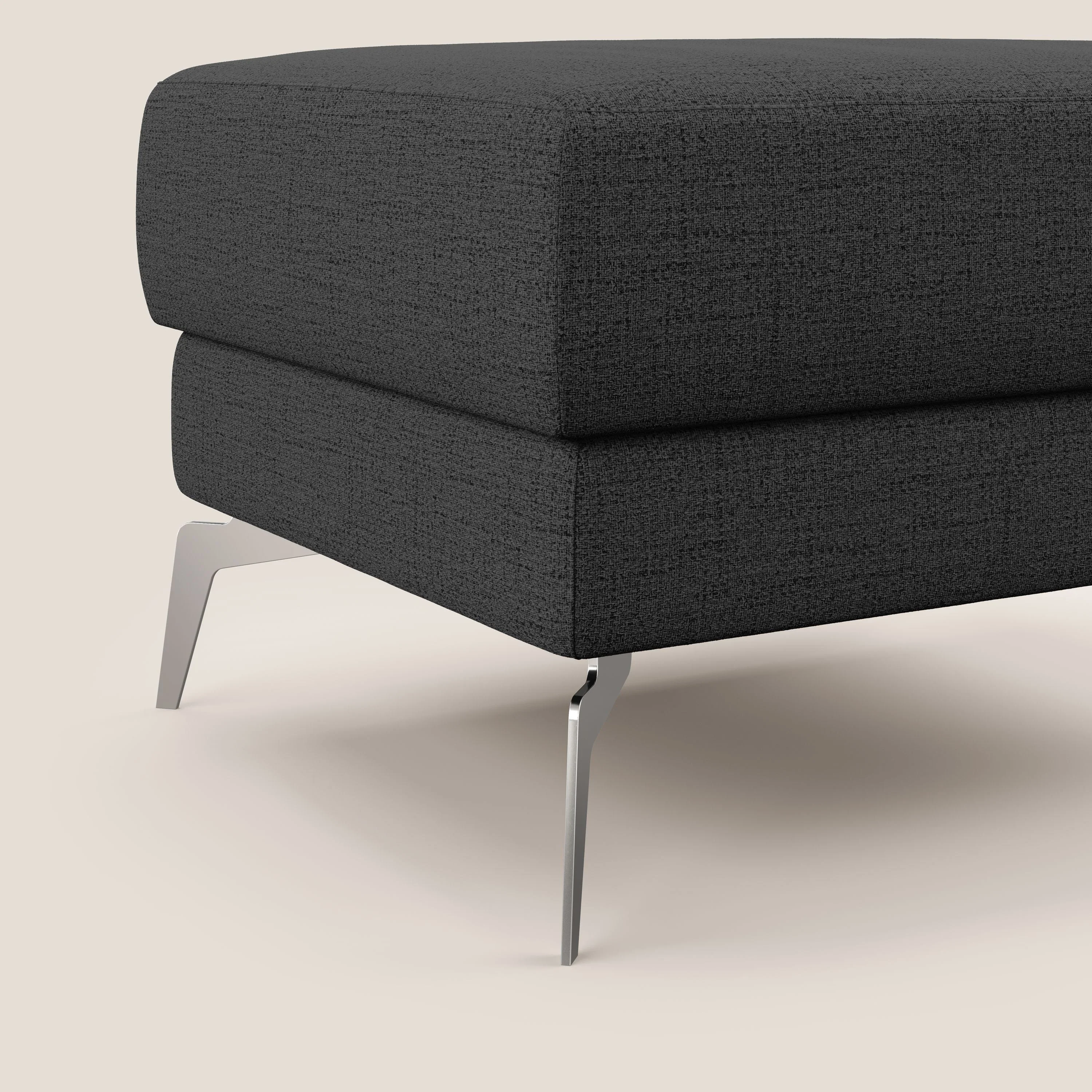 Star Pouf avec pieds hauts en tissu imperméable flammé T03 anthracite - Image 4