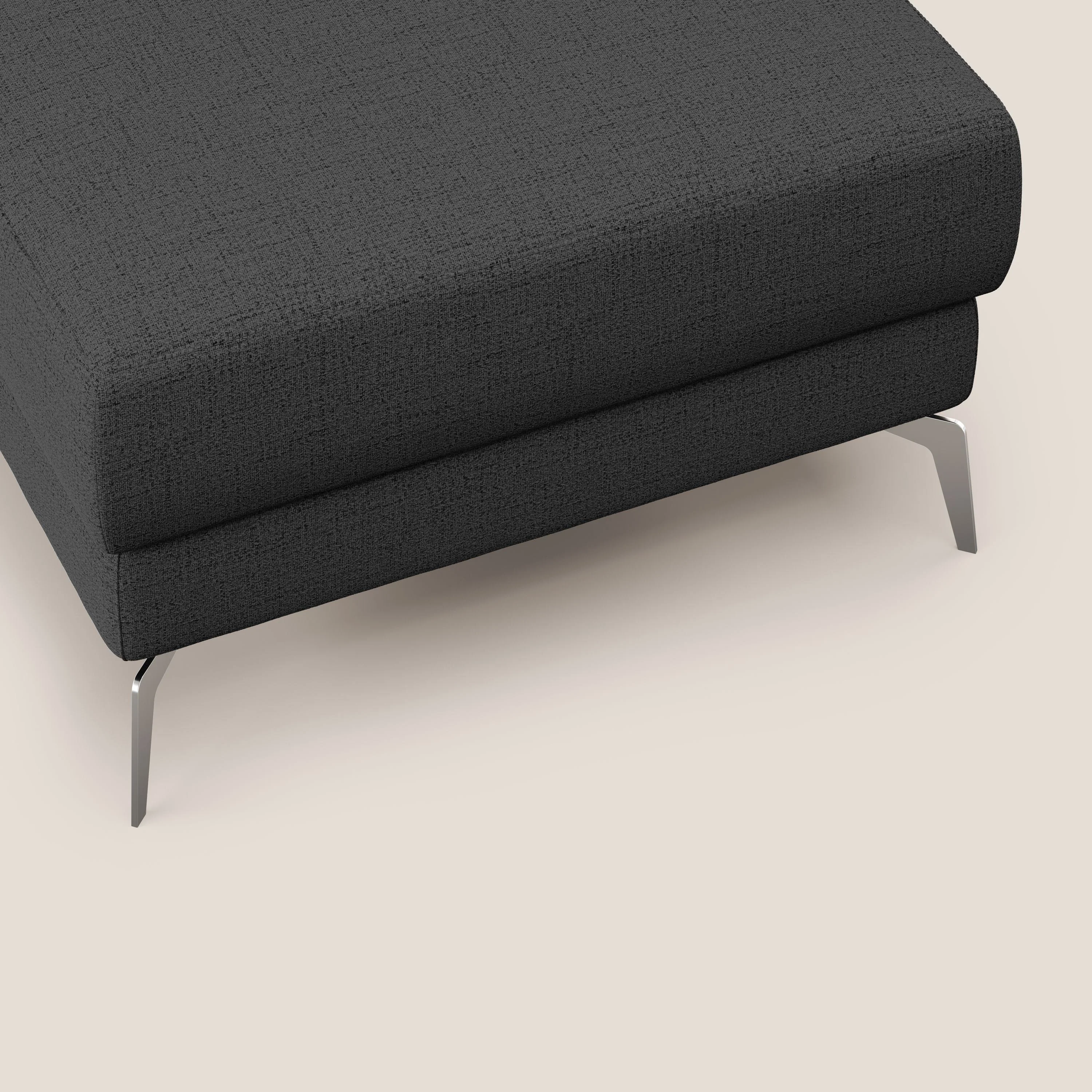 Star Pouf avec pieds hauts en tissu imperméable flammé T03 anthracite - Image 5