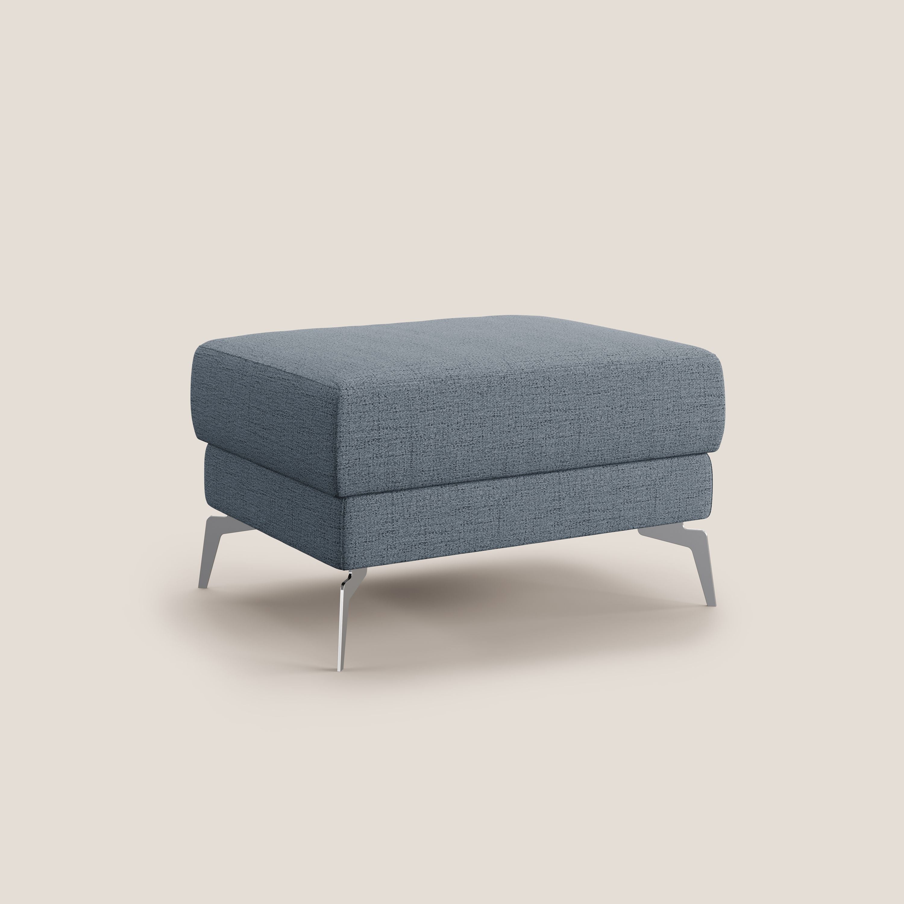 Star Pouf avec pieds hauts en tissu imperméable flammé T03 bleu - Image 3