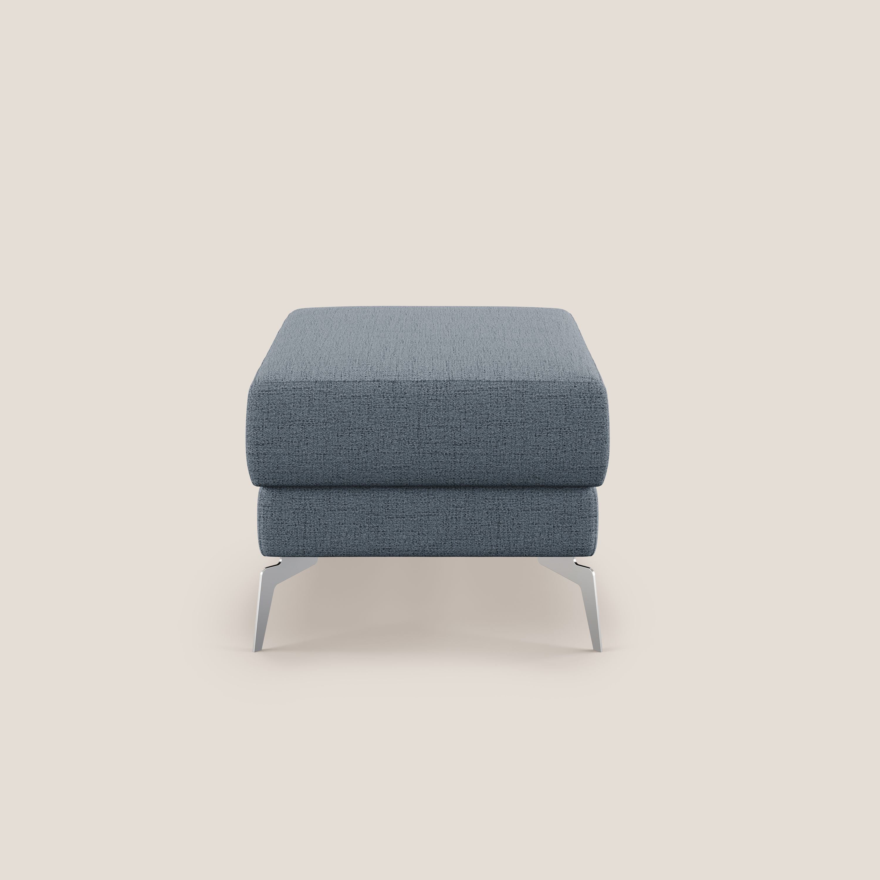 Star Pouf avec pieds hauts en tissu imperméable flammé T03 bleu - Image 4
