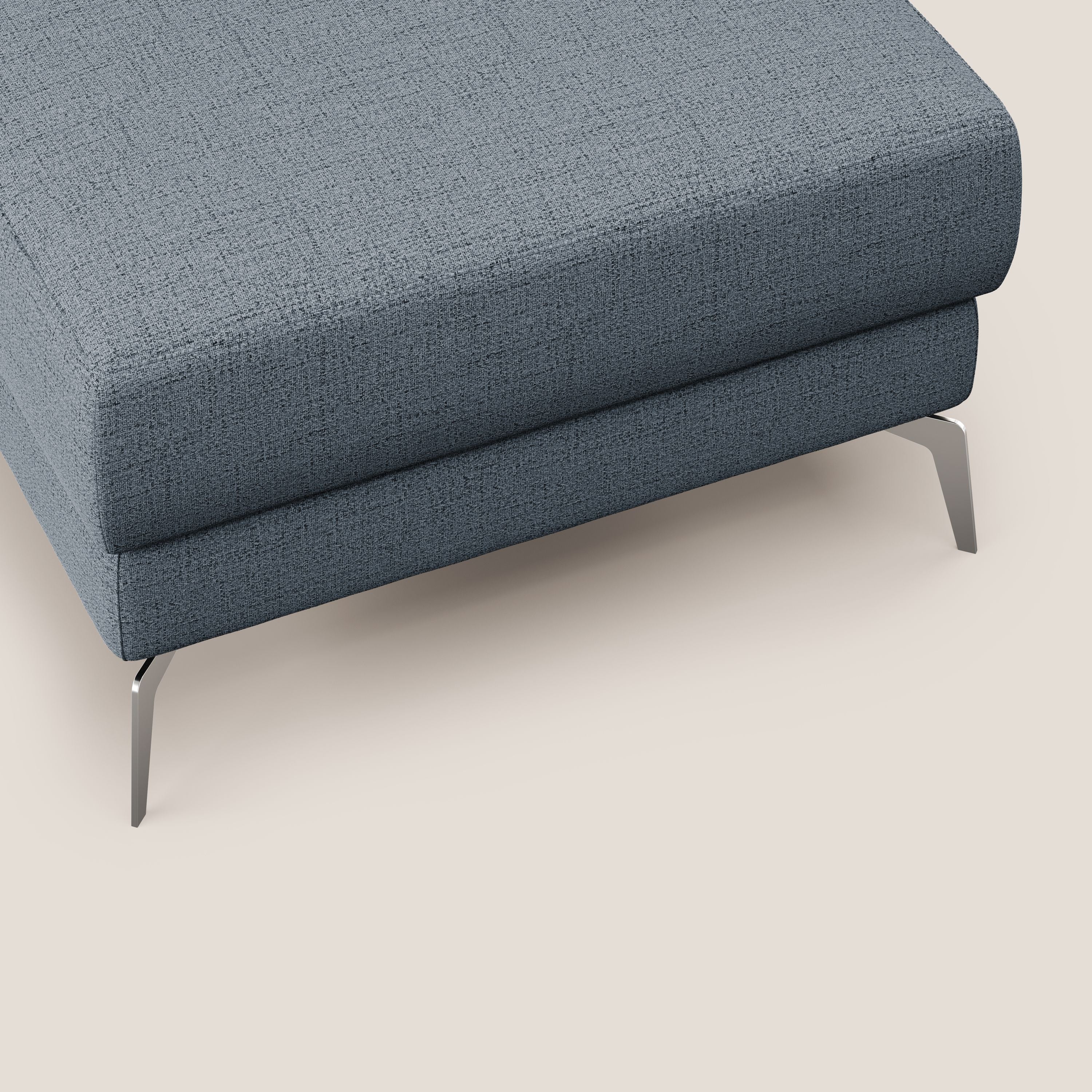 Star Pouf avec pieds hauts en tissu imperméable flammé T03 bleu - Image 6