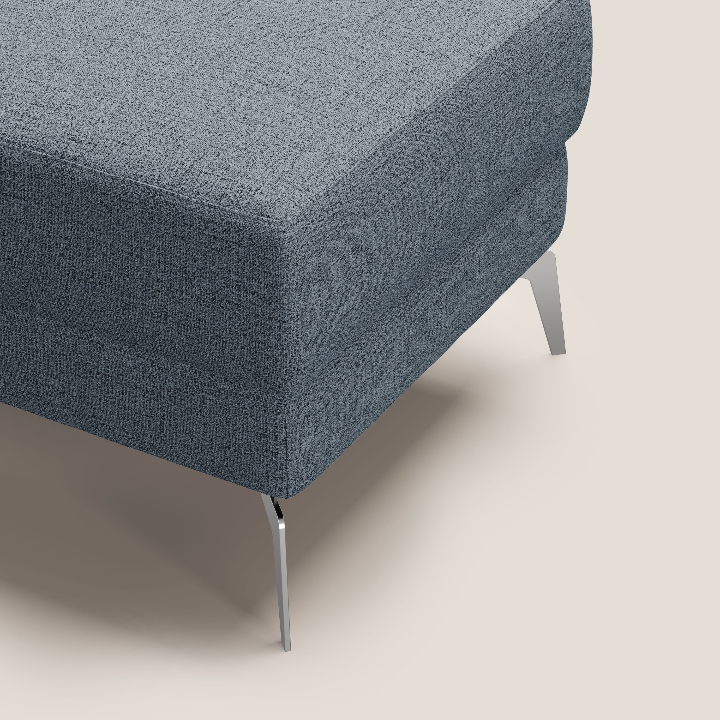 Star Pouf avec pieds hauts en tissu imperméable flammé T03 bleu - Image 7