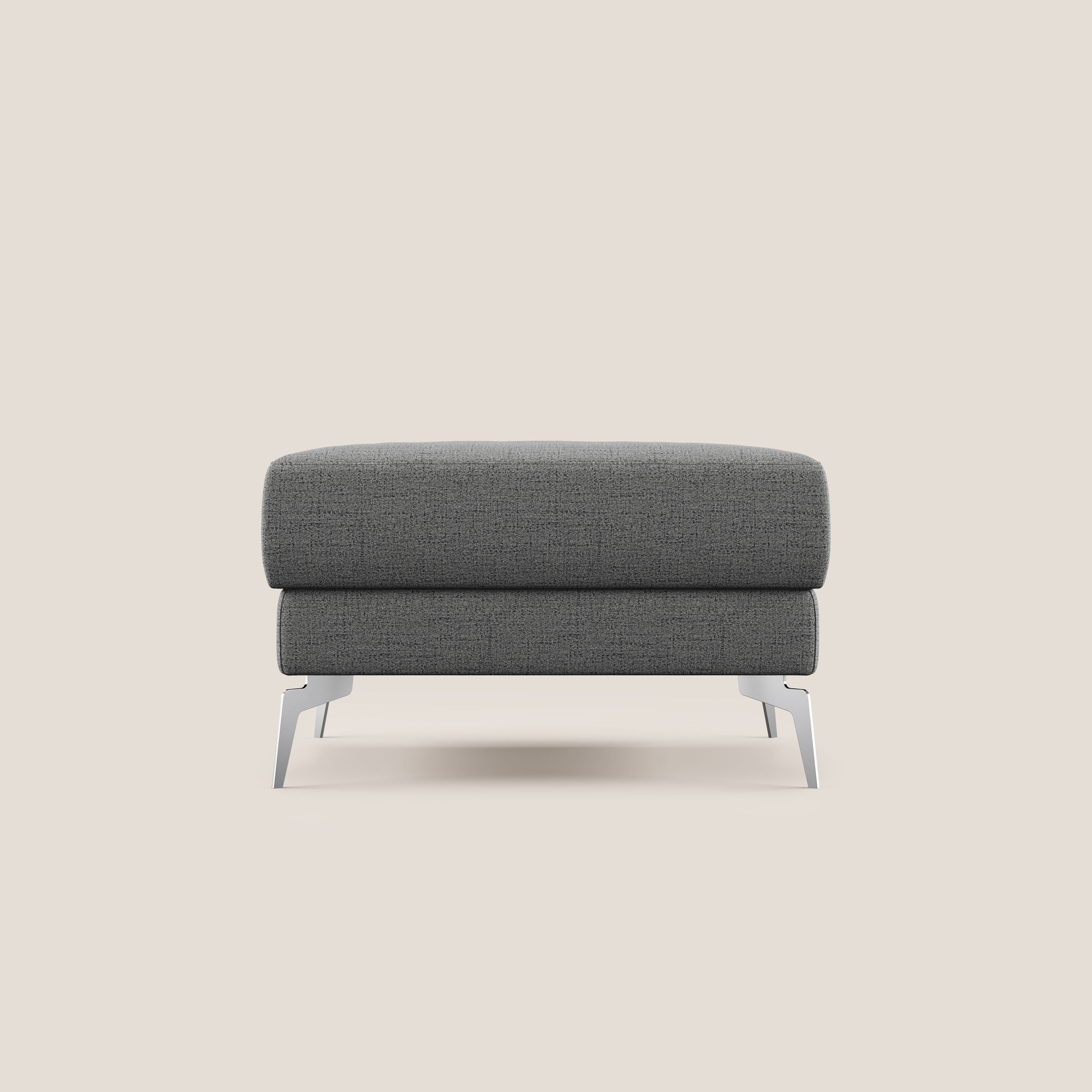 Star Pouf avec pieds hauts en tissu imperméable flammé T03 gris