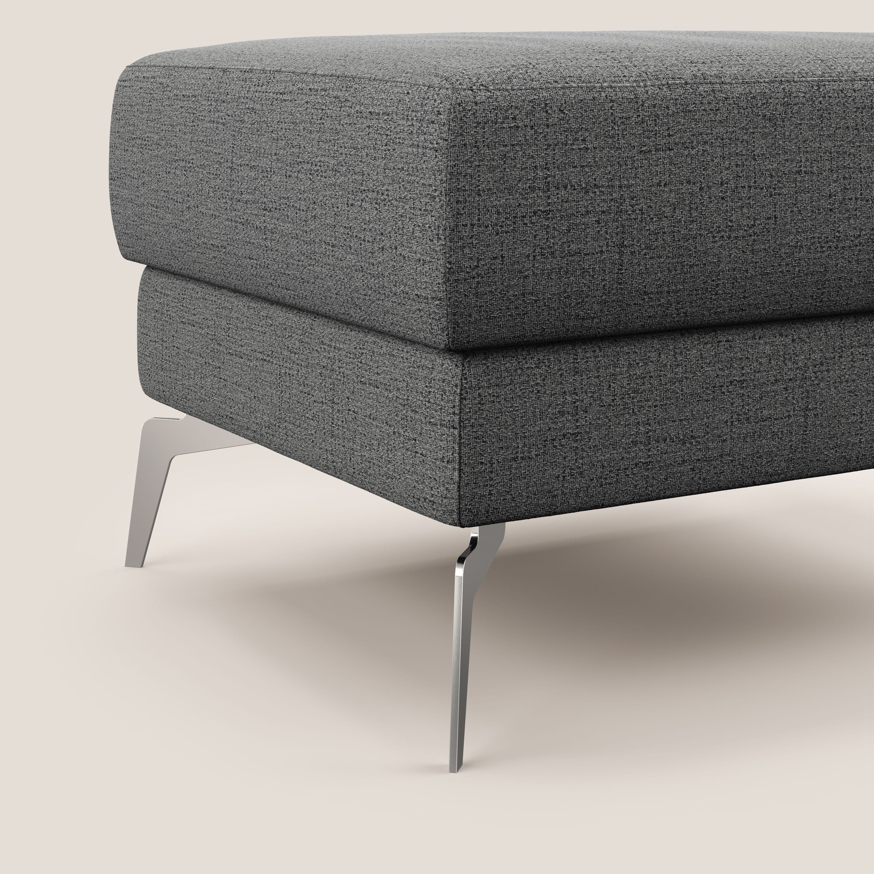 Star Pouf avec pieds hauts en tissu imperméable flammé T03 gris - Image 4