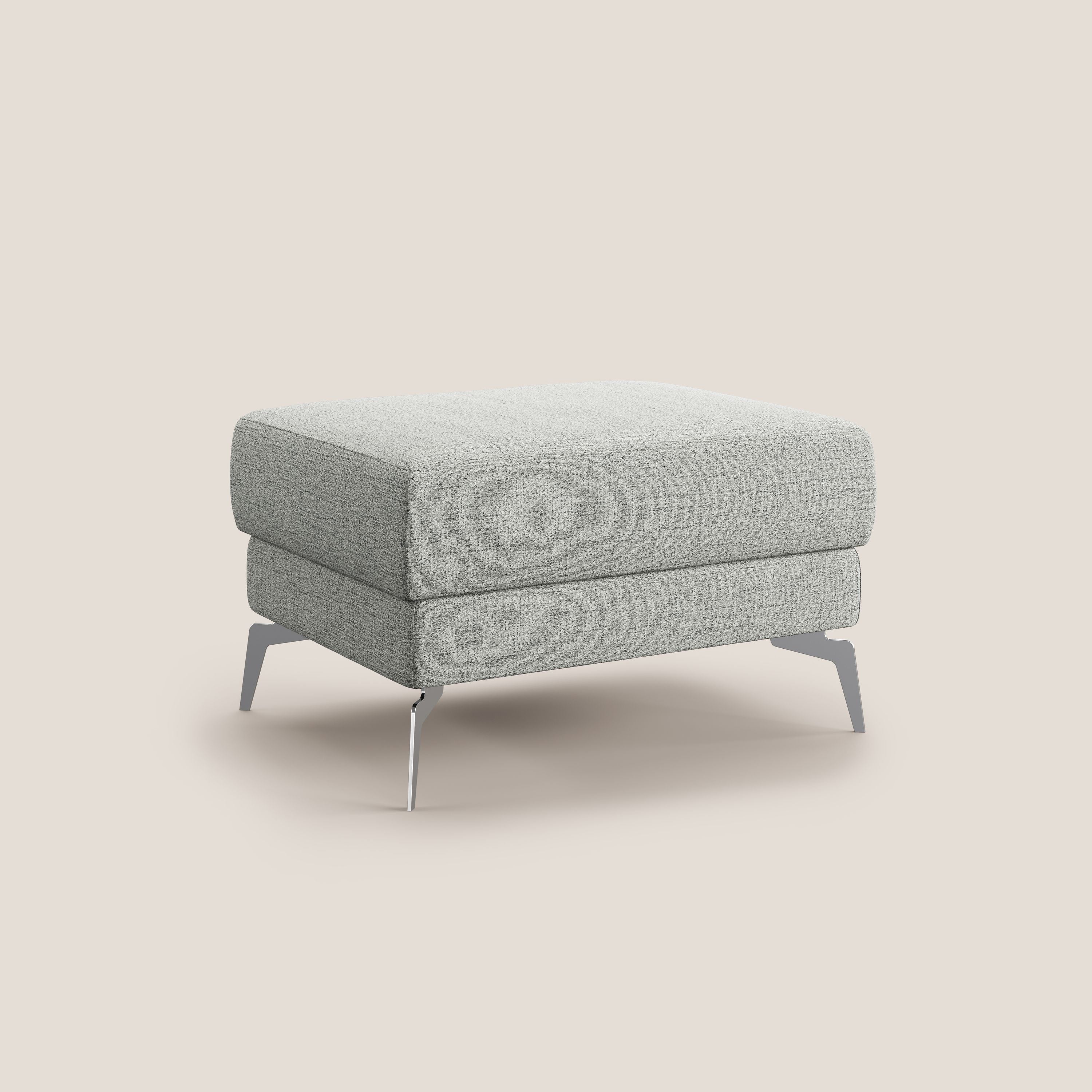 Star Pouf avec pieds hauts en tissu imperméable flammé T03 gris clair - Image 2