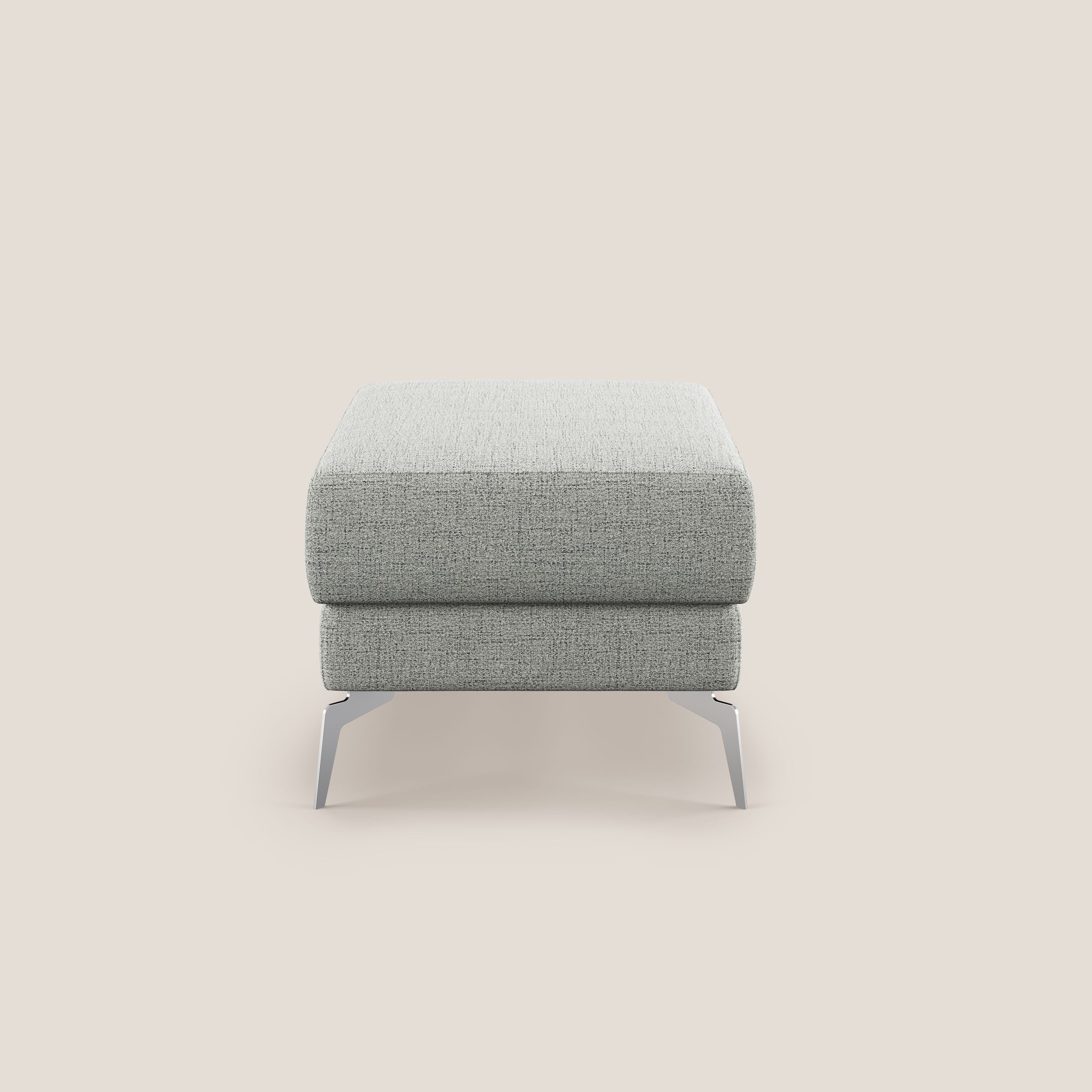 Star Pouf avec pieds hauts en tissu imperméable flammé T03 gris clair - Image 3