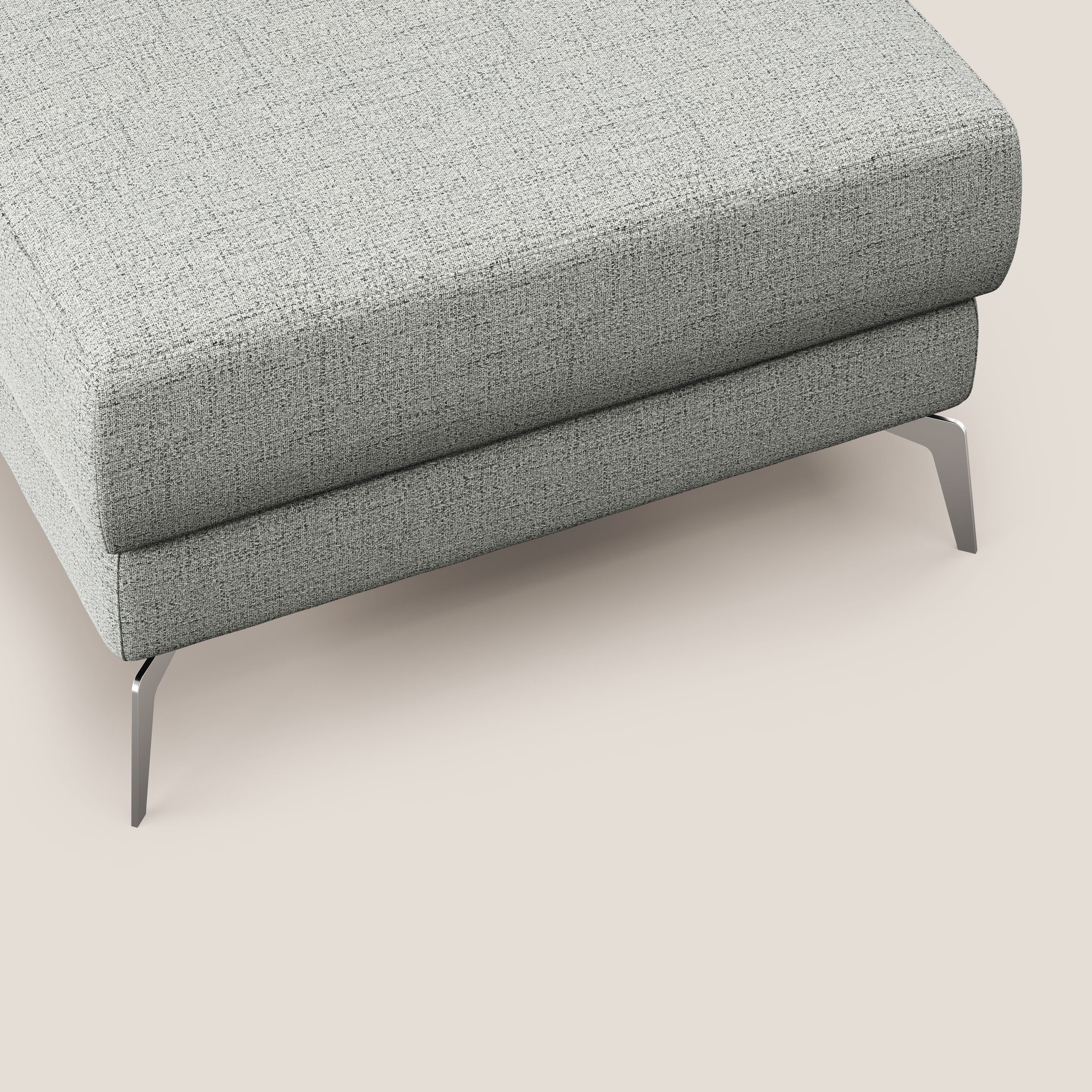 Star Pouf avec pieds hauts en tissu imperméable flammé T03 gris clair - Image 5