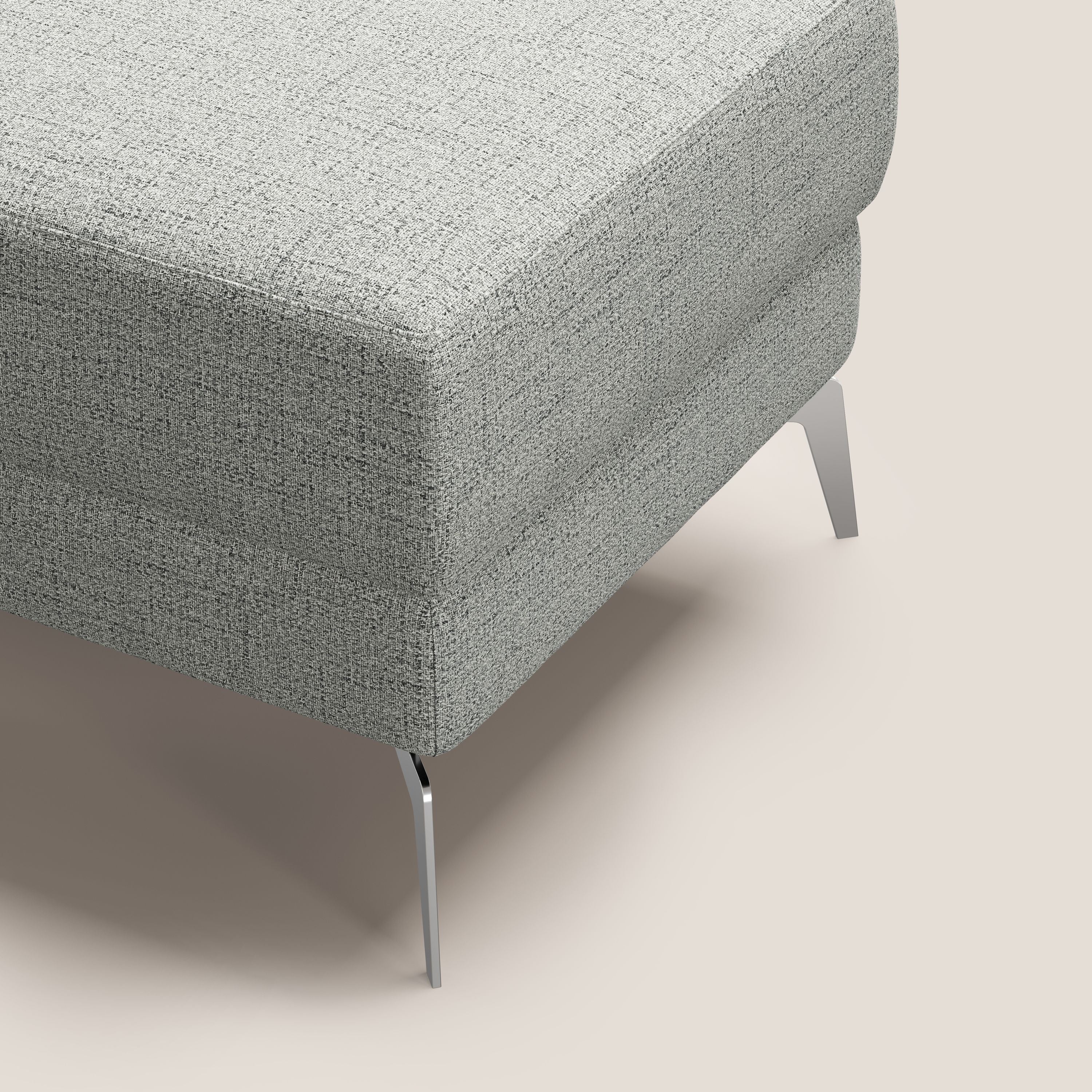 Star Pouf avec pieds hauts en tissu imperméable flammé T03 gris clair - Image 6