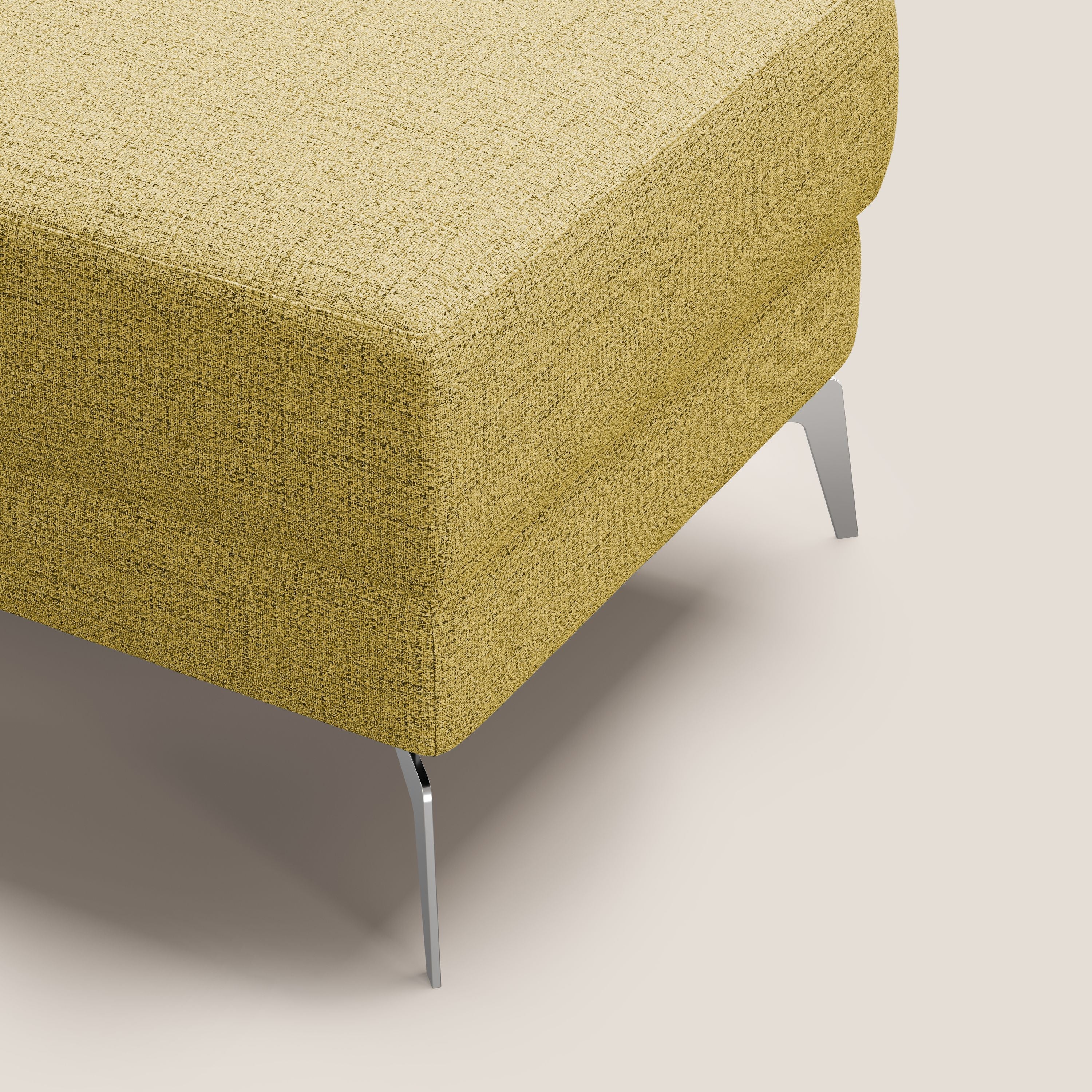 Star Pouf avec pieds hauts en tissu imperméable flammé T03 jaune - Image 6