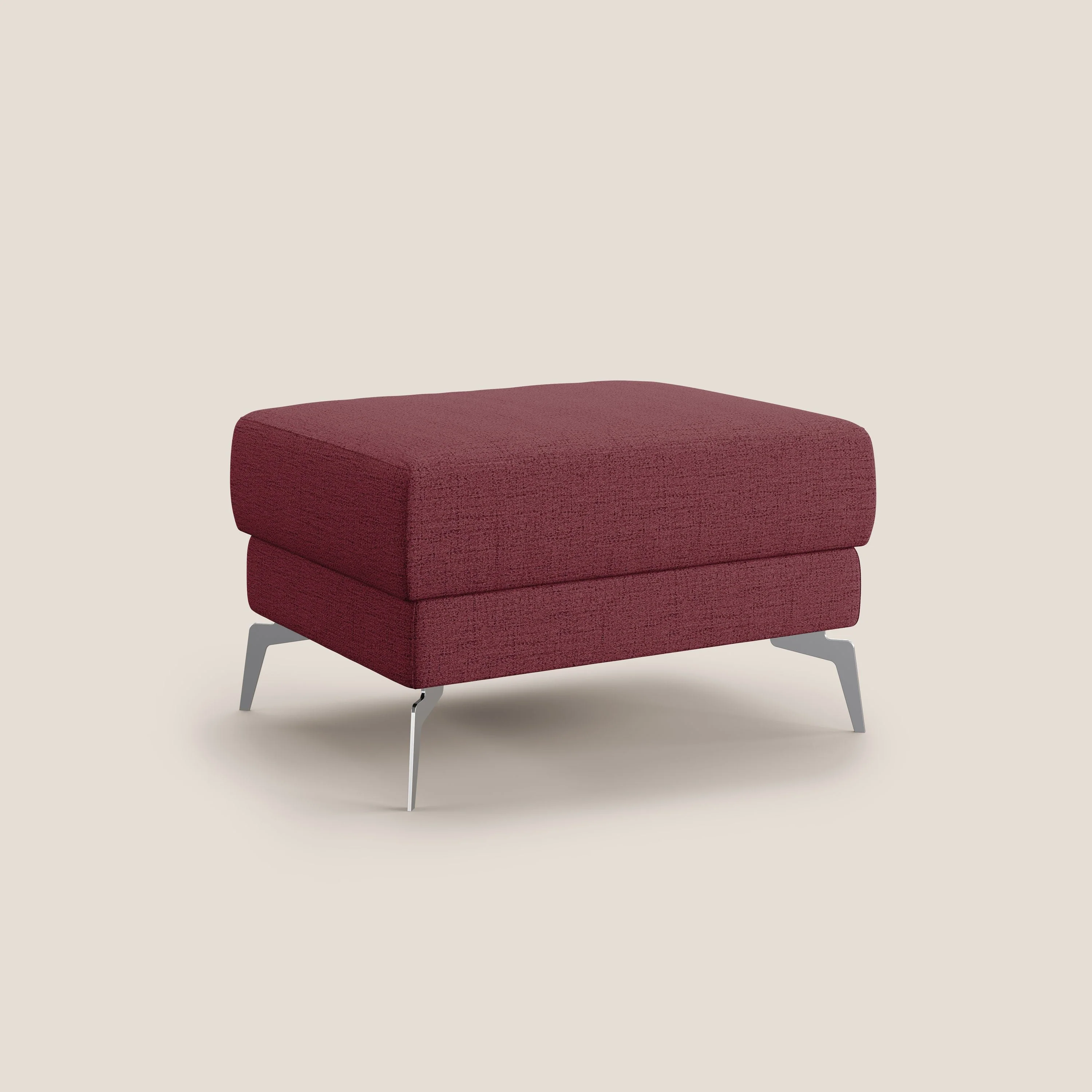 Star Pouf avec pieds hauts en tissu imperméable flammé T03 rouge - Image 2