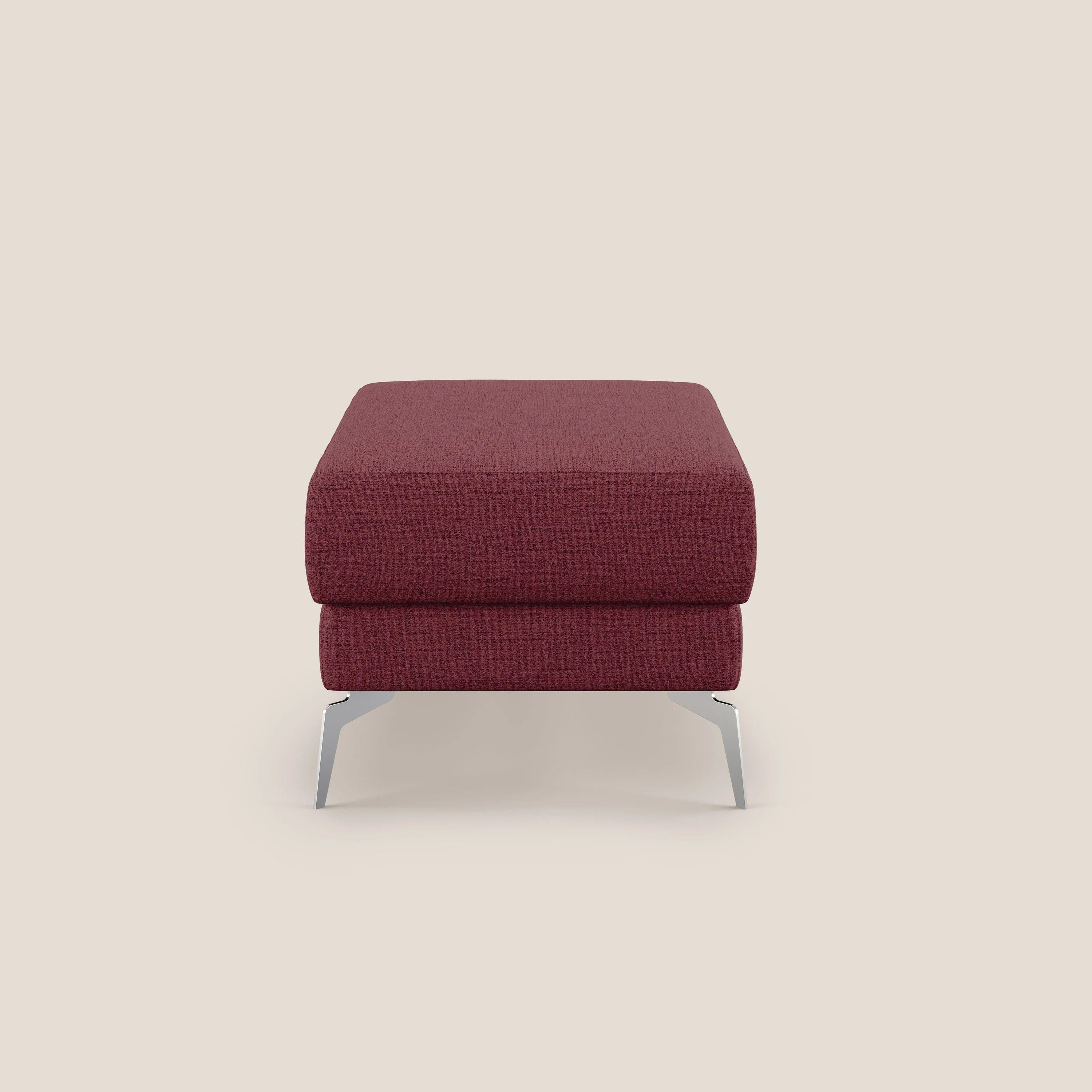 Star Pouf avec pieds hauts en tissu imperméable flammé T03 rouge - Image 3