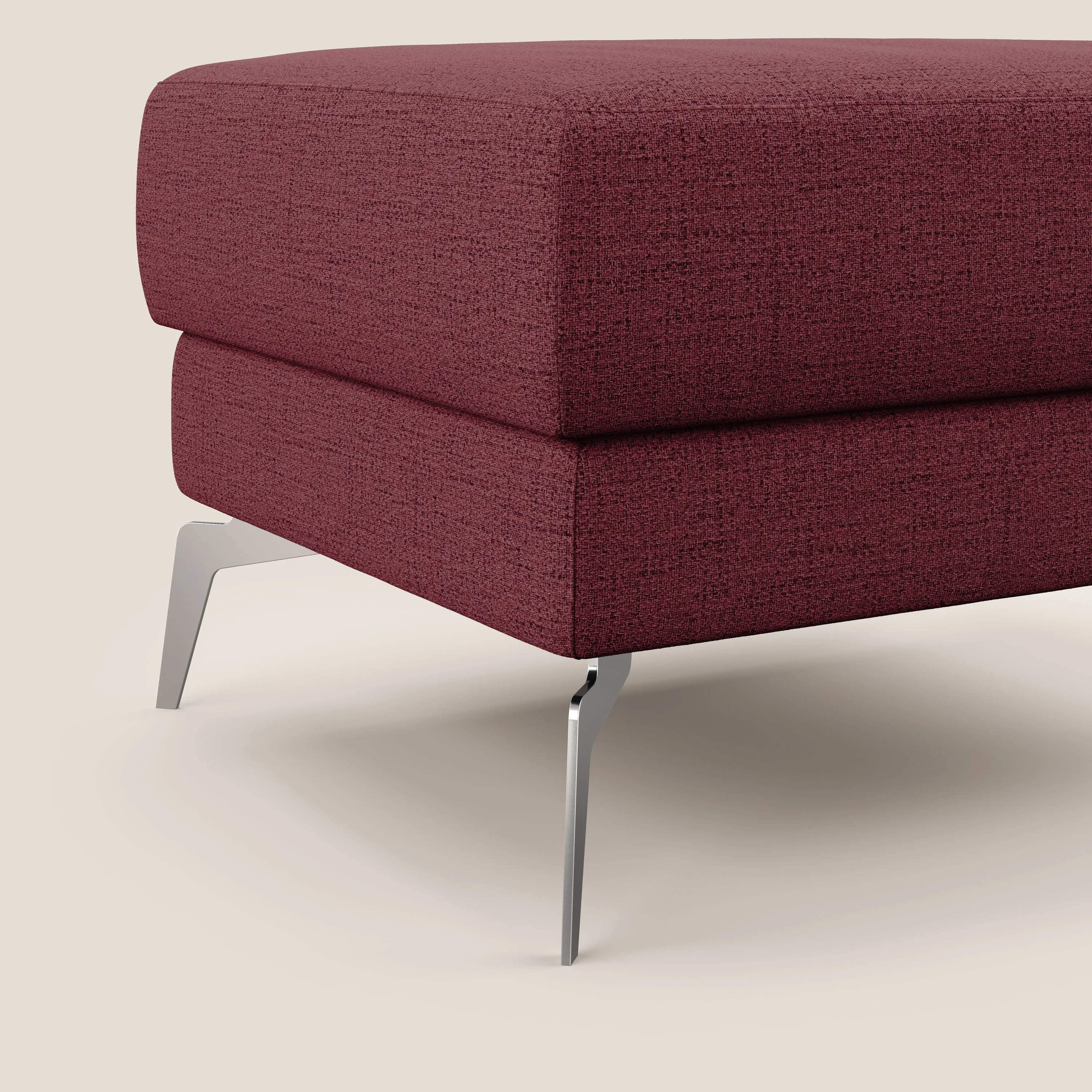 Star Pouf avec pieds hauts en tissu imperméable flammé T03 rouge - Image 4