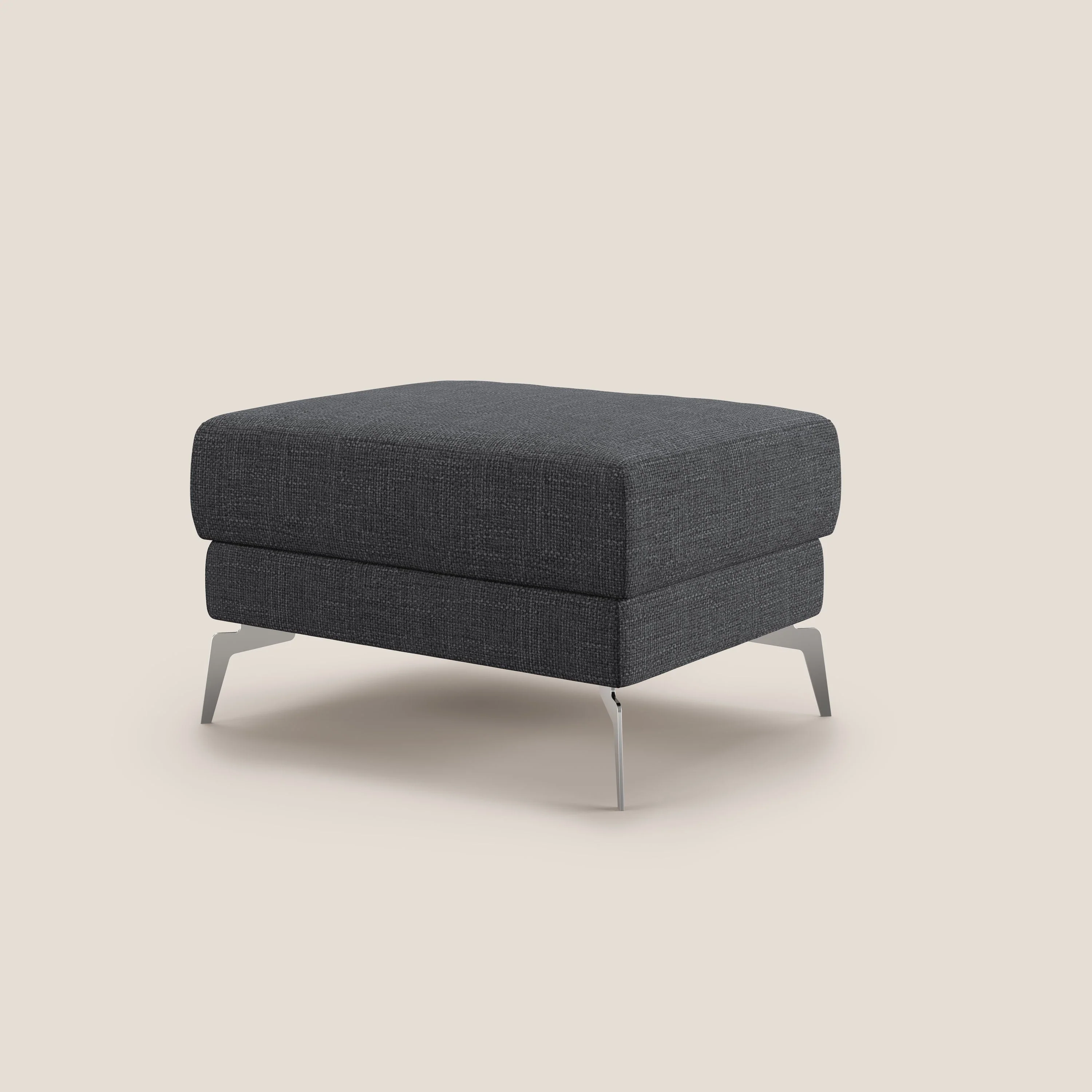 Star Pouf avec pieds hauts en tissu imperméable doux entrelacé T06 anthracite - Image 4