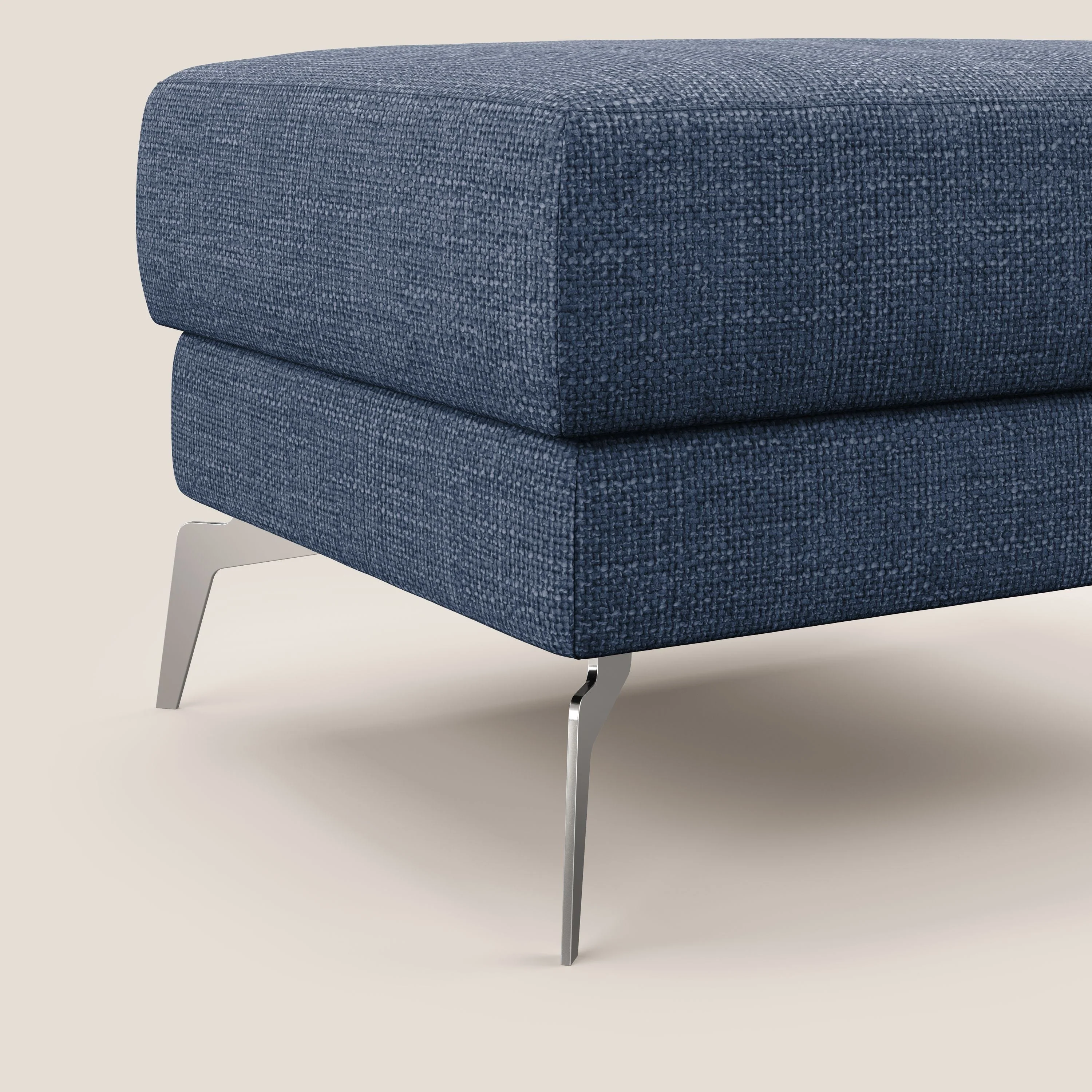 Star Pouf avec pieds hauts en tissu imperméable doux entrelacé T06 bleu - Image 5