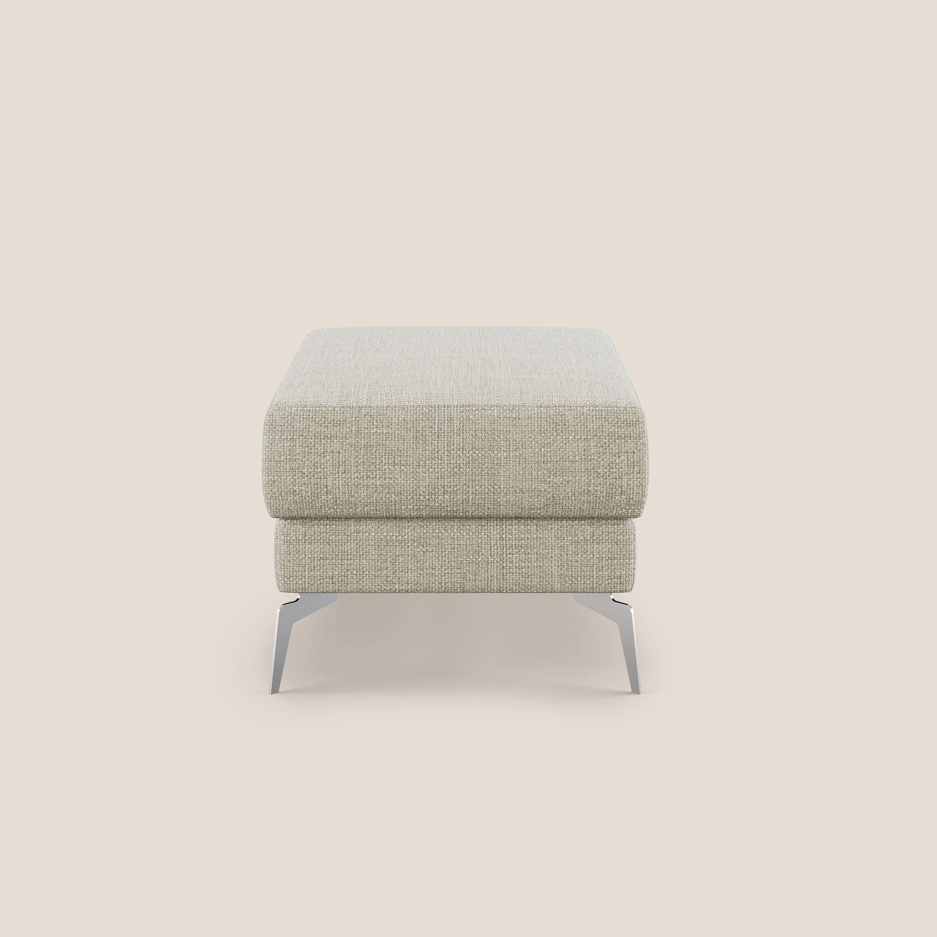 Star Pouf avec pieds hauts en tissu imperméable doux entrelacé T06 crème - Image 4