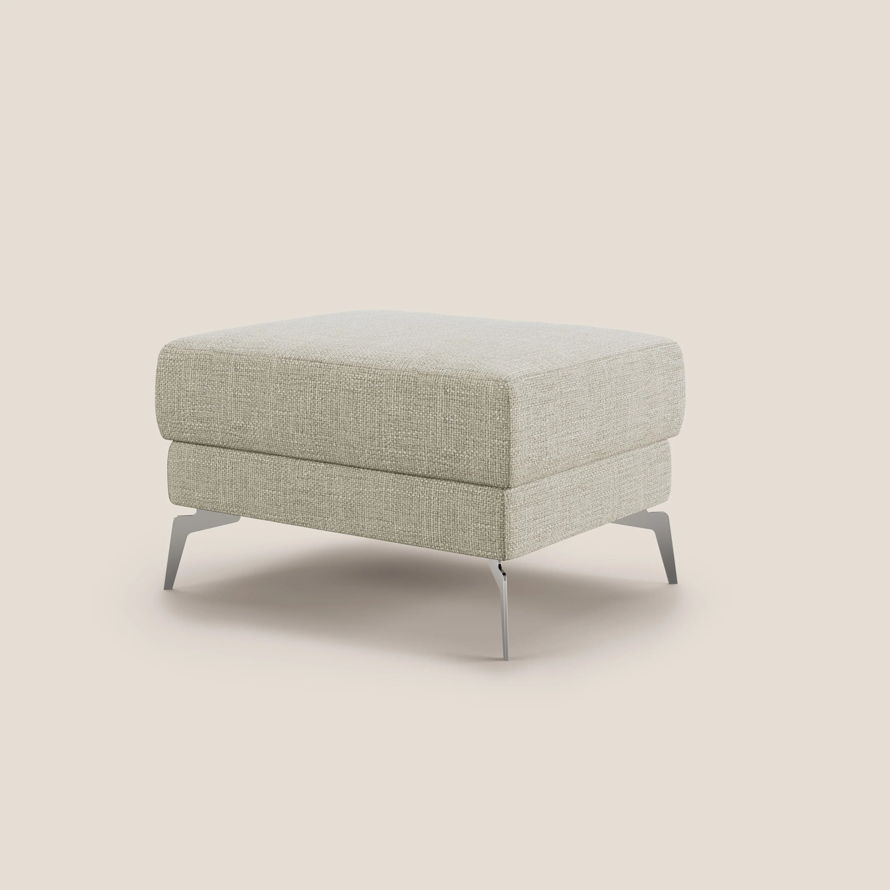 Star Pouf avec pieds hauts en tissu imperméable doux entrelacé T06 crème - Image 5