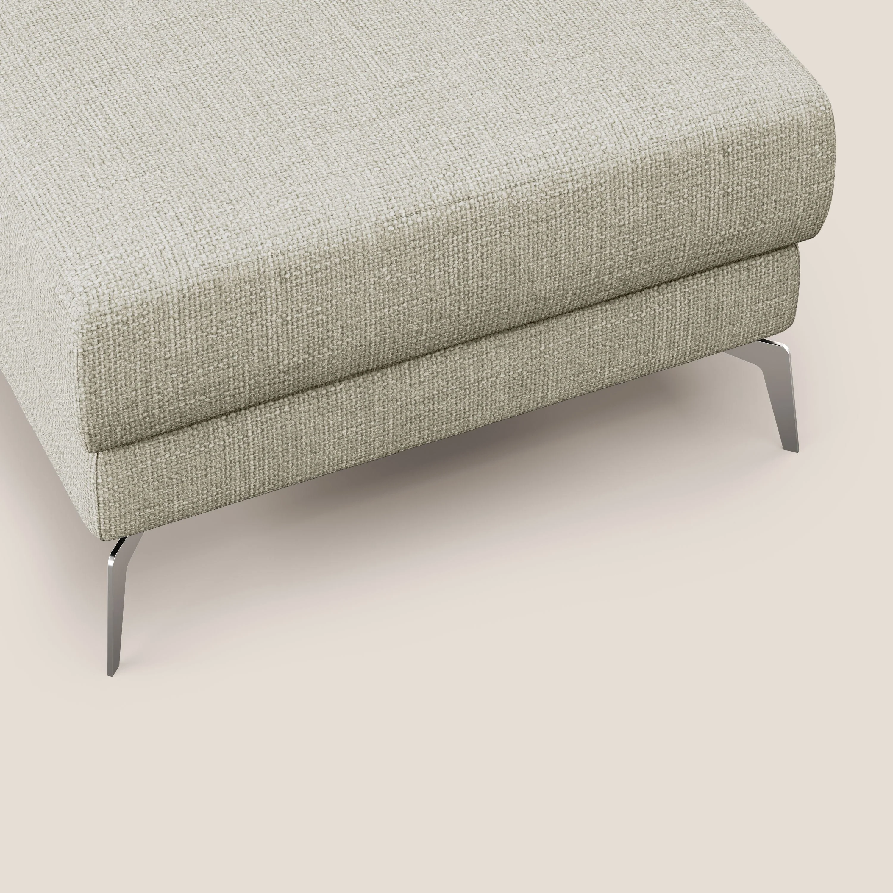 Star Pouf avec pieds hauts en tissu imperméable doux entrelacé T06 crème - Image 7