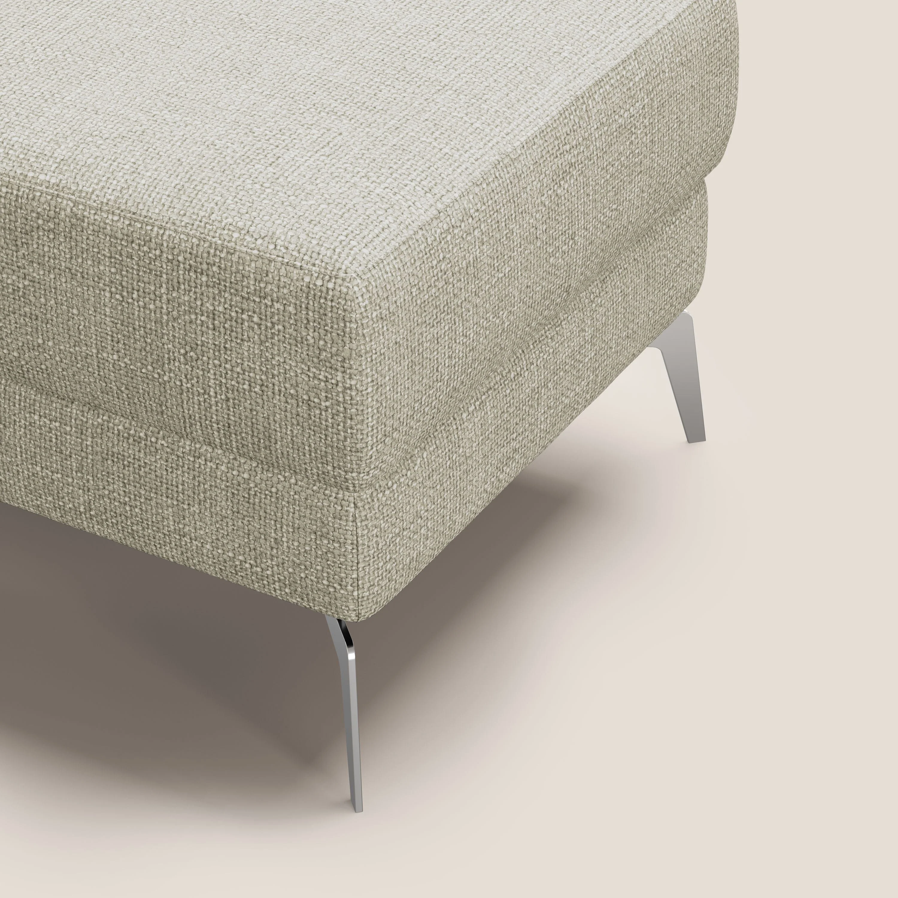 Star Pouf avec pieds hauts en tissu imperméable doux entrelacé T06 crème - Image 8