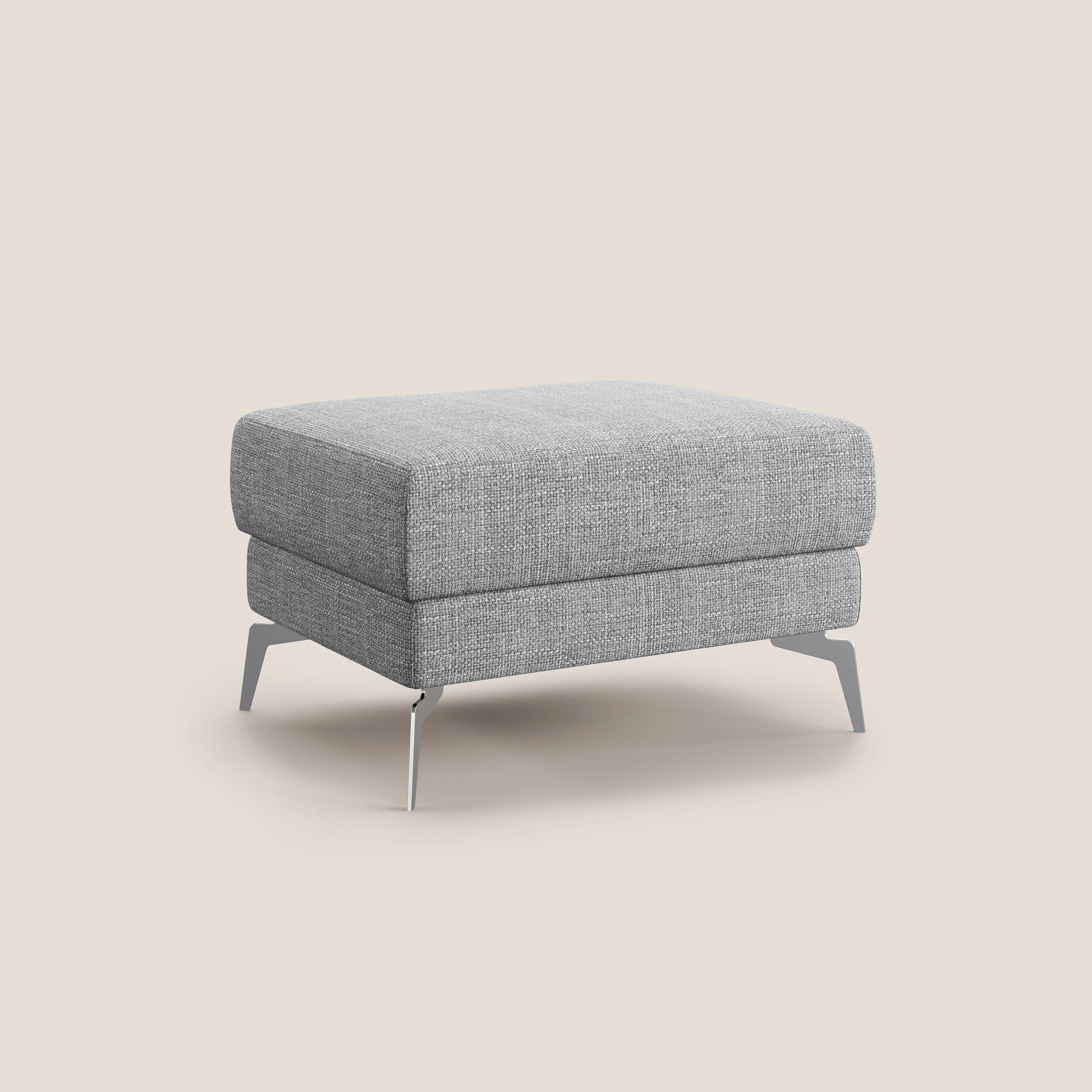 Star Pouf avec pieds hauts en tissu imperméable doux entrelacé T06 gris - Image 2