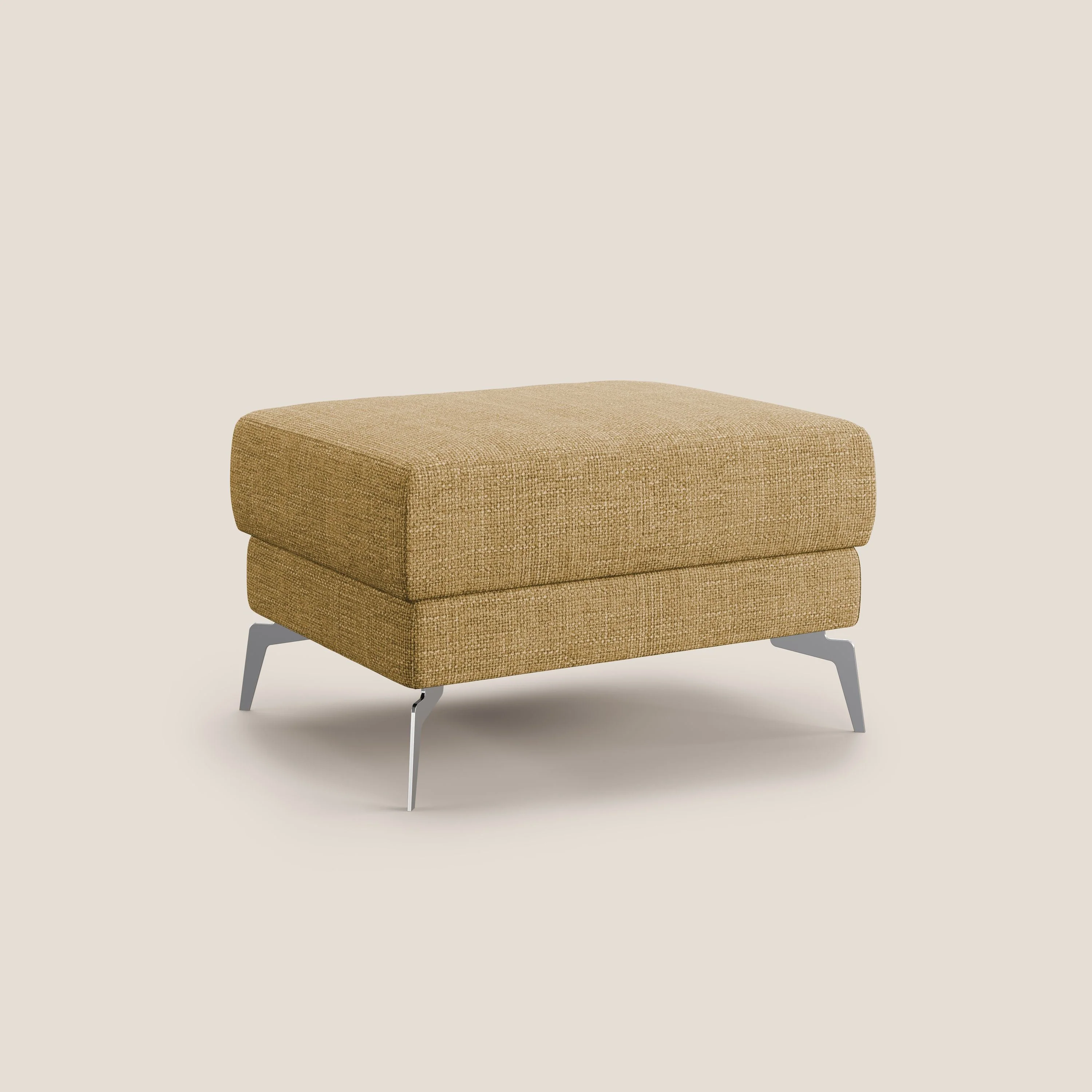 Star Pouf avec pieds hauts en tissu imperméable doux entrelacé T06 jaune - Image 2