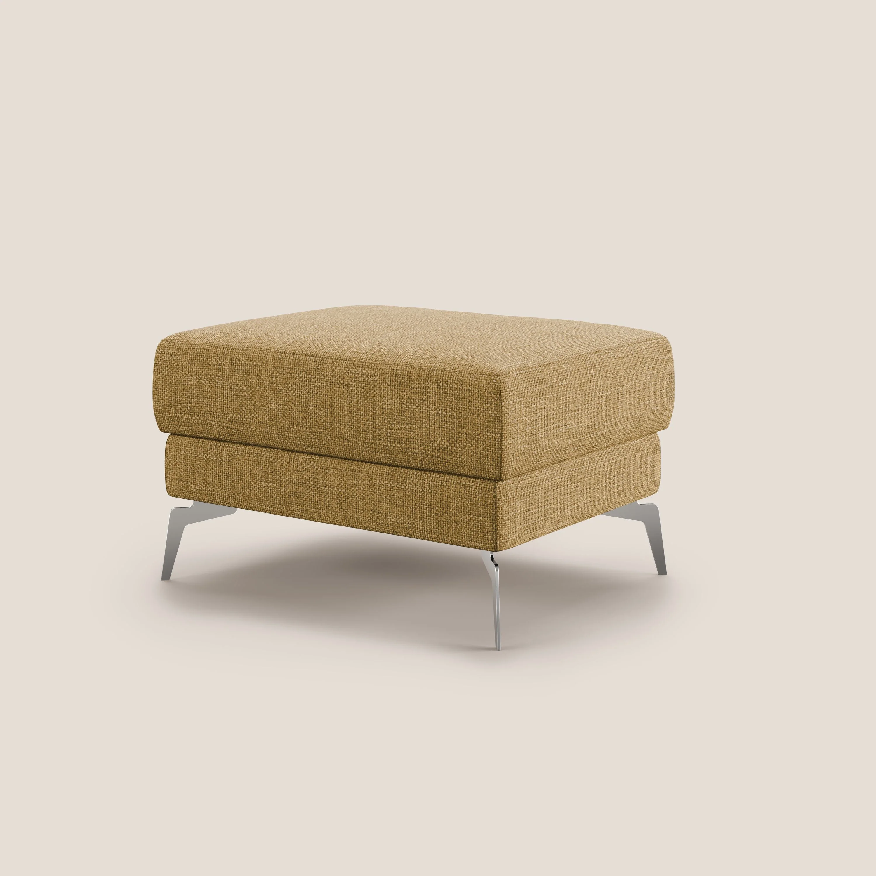 Star Pouf avec pieds hauts en tissu imperméable doux entrelacé T06 jaune - Image 4