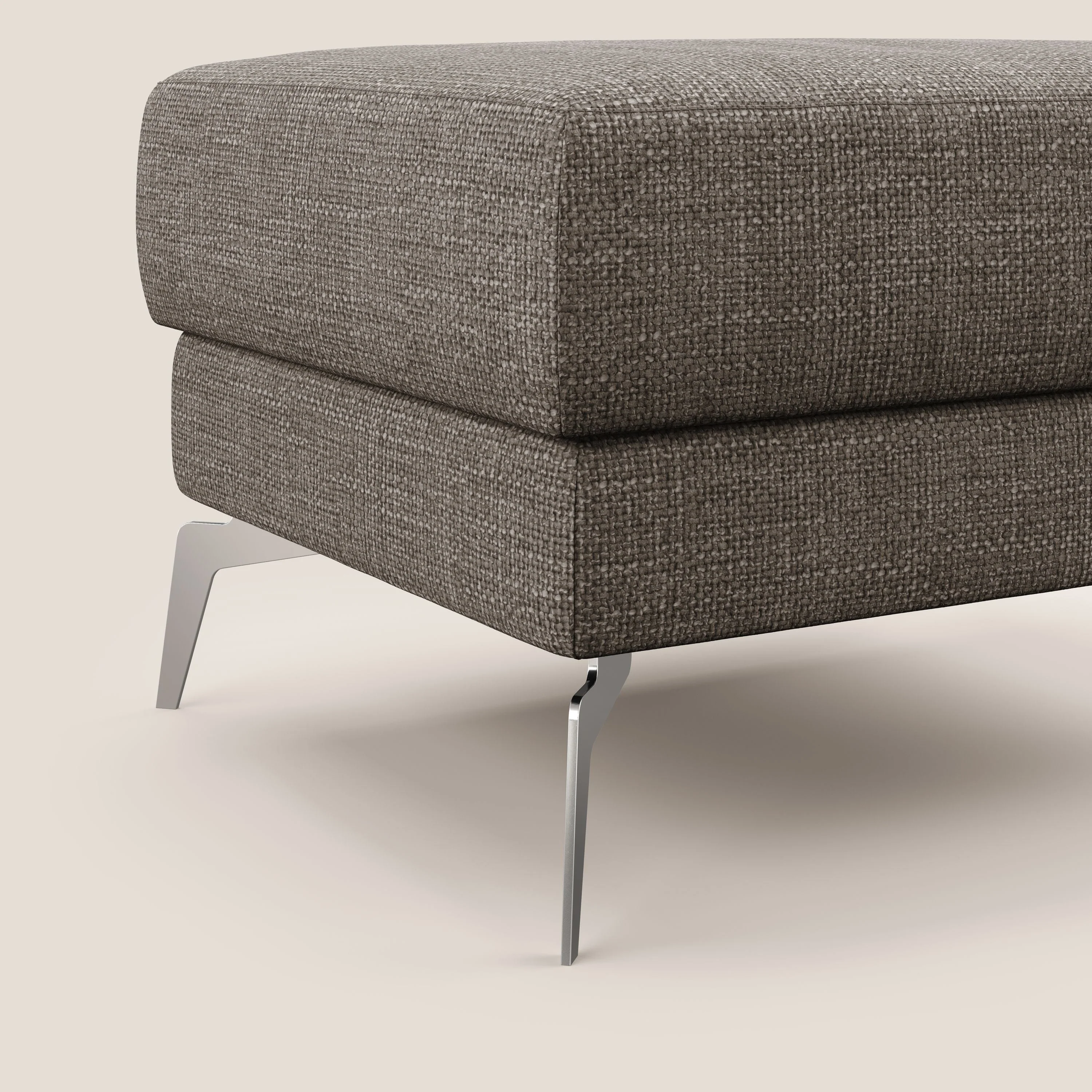 Star Pouf avec pieds hauts en tissu imperméable doux entrelacé T06 marron - Image 5