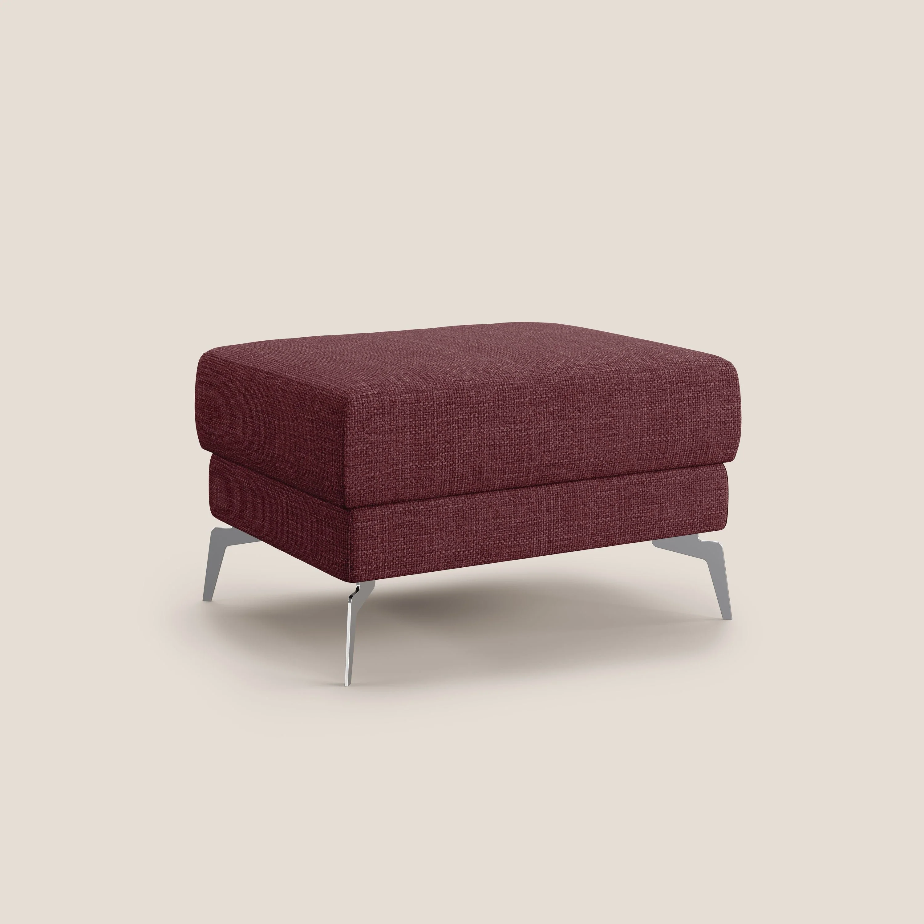 Star Pouf avec pieds hauts en tissu imperméable doux entrelacé T06 rouge - Image 2