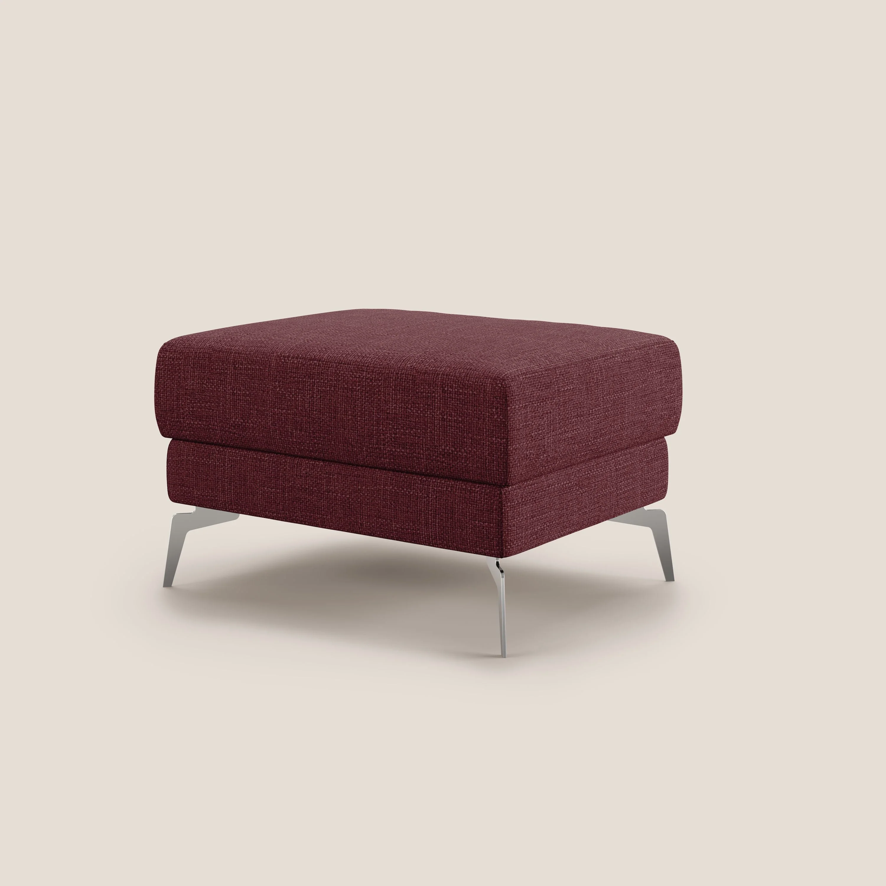 Star Pouf avec pieds hauts en tissu imperméable doux entrelacé T06 rouge - Image 4