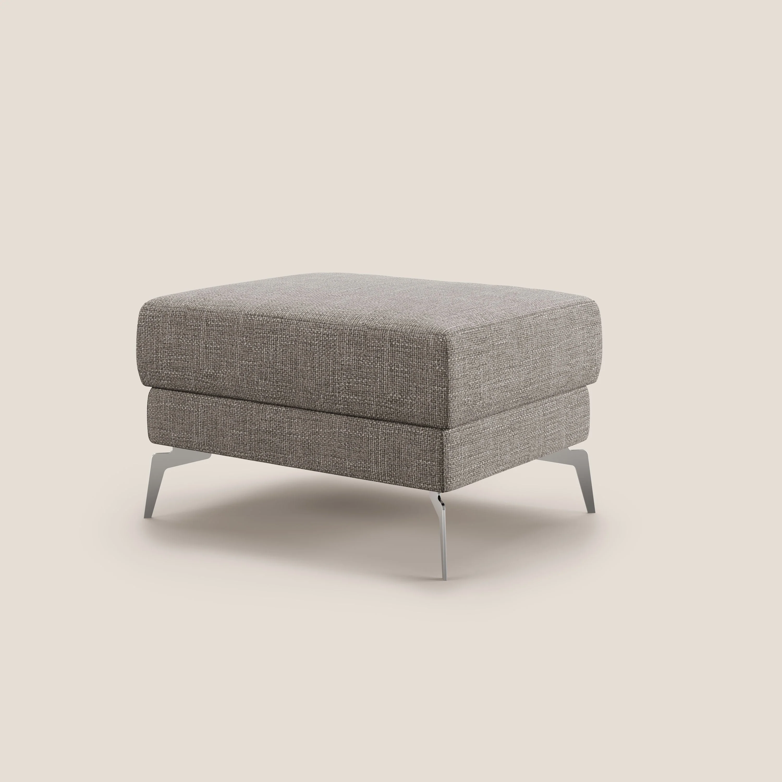 Star Pouf avec pieds hauts en tissu imperméable doux entrelacé T06 Taupe tortora - Image 4